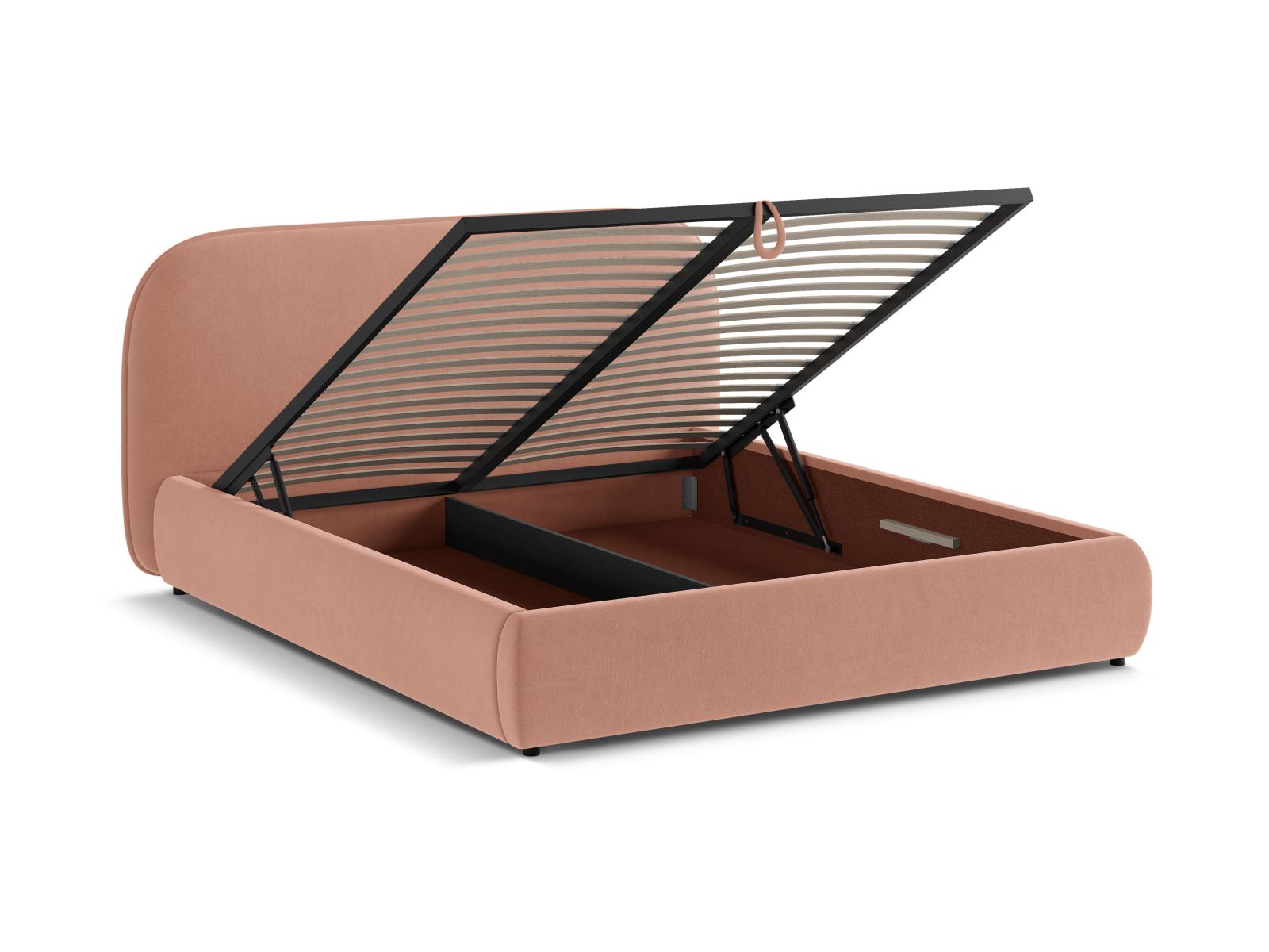Velvet Storage Bed With Headboard, "Murada", 233x226x100