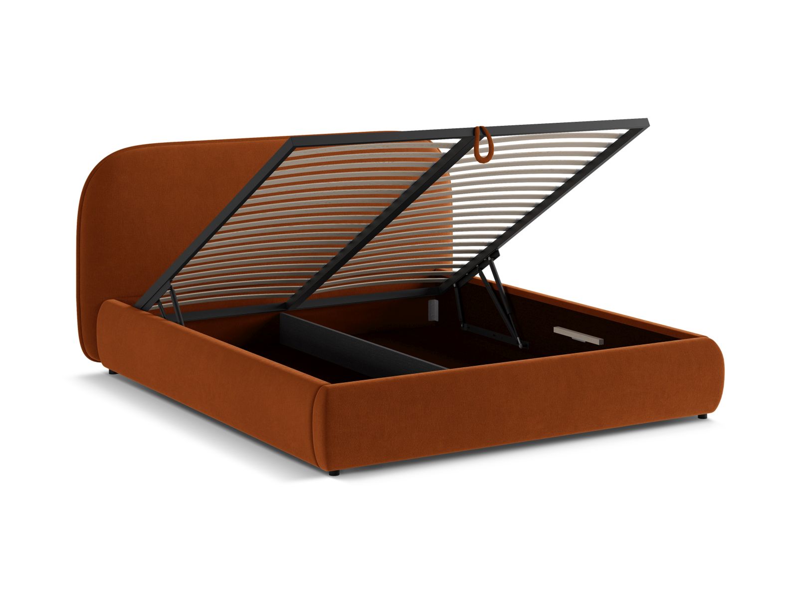 Velvet Storage Bed With Headboard, "Murada", 233x226x100
