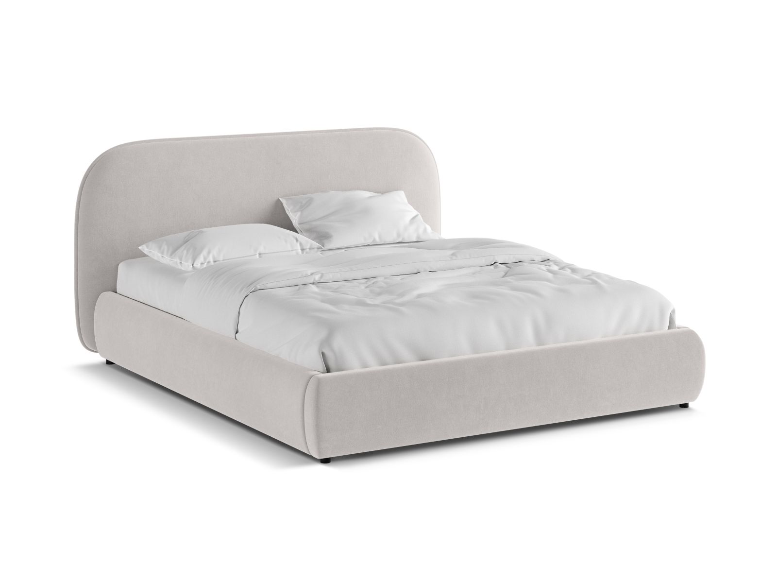 Velvet Storage Bed With Headboard, "Murada", 233x226x100