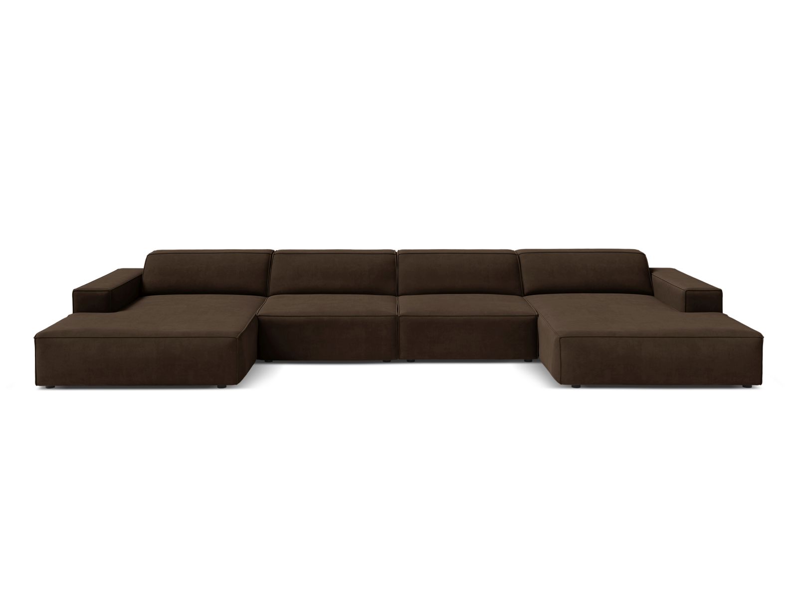 Velvet Modular Panoramic Sofa, "Jodie", 6 Seats, 364x162x77