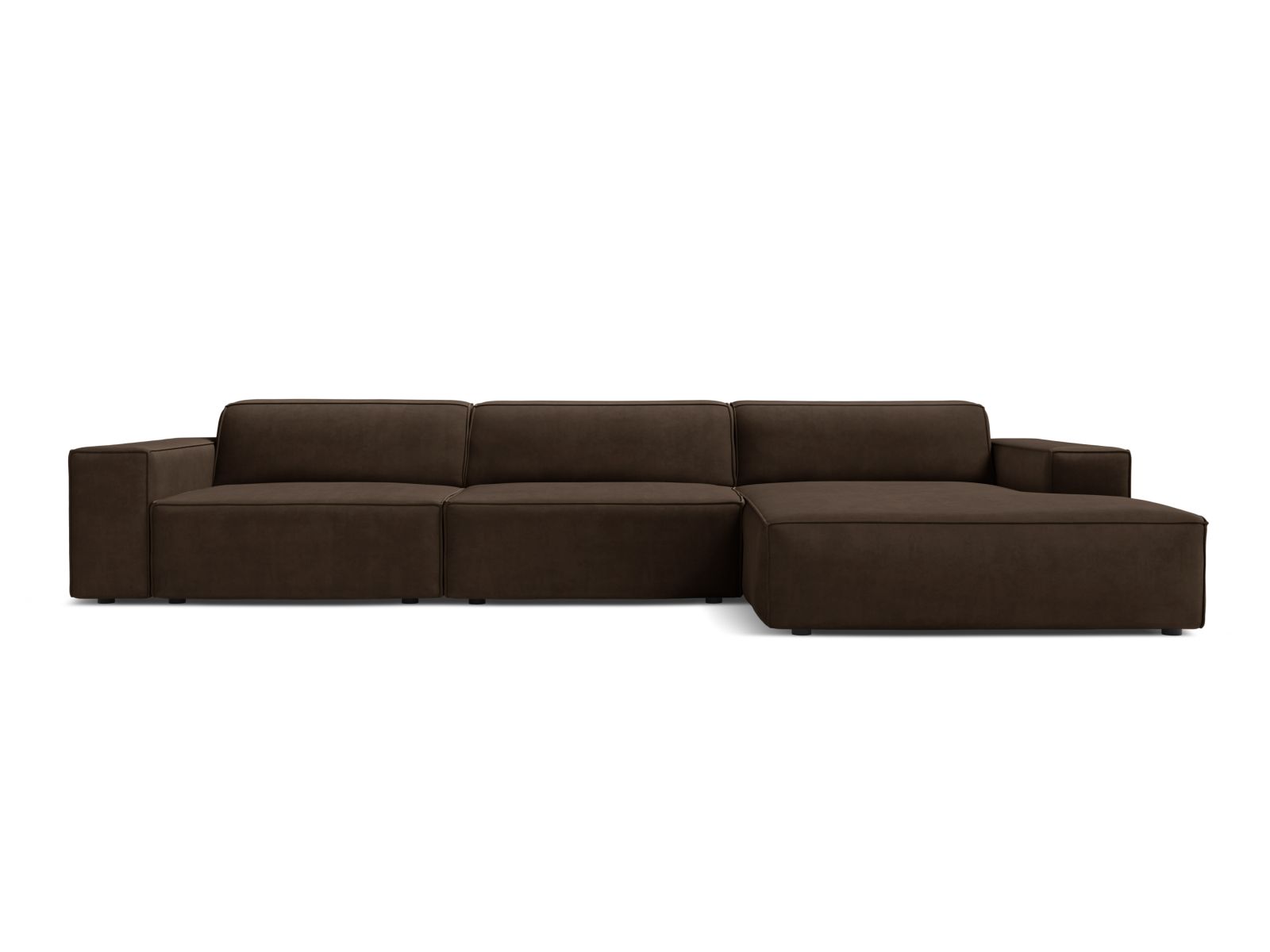 Velvet Modular Right Corner Sofa, "Jodie", 4 Seats, 284x162x77