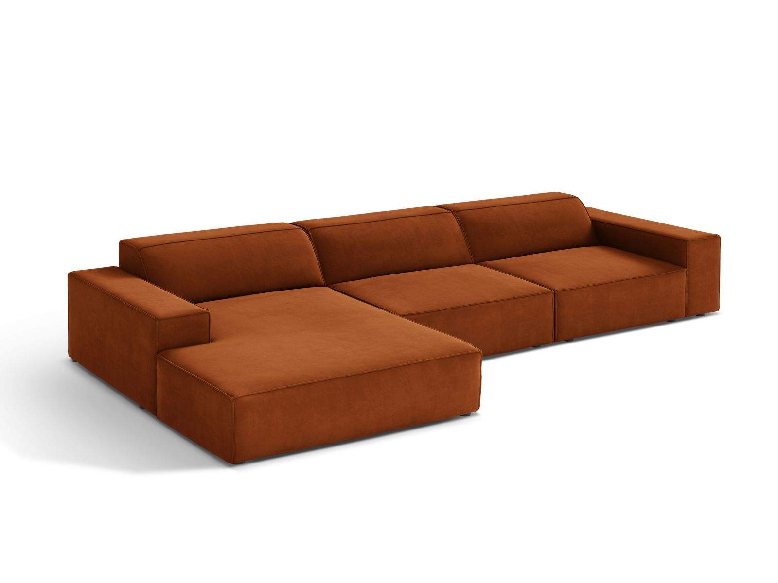 Velvet Modular Left Corner Sofa, "Jodie", 4 Seats, 284x162x77