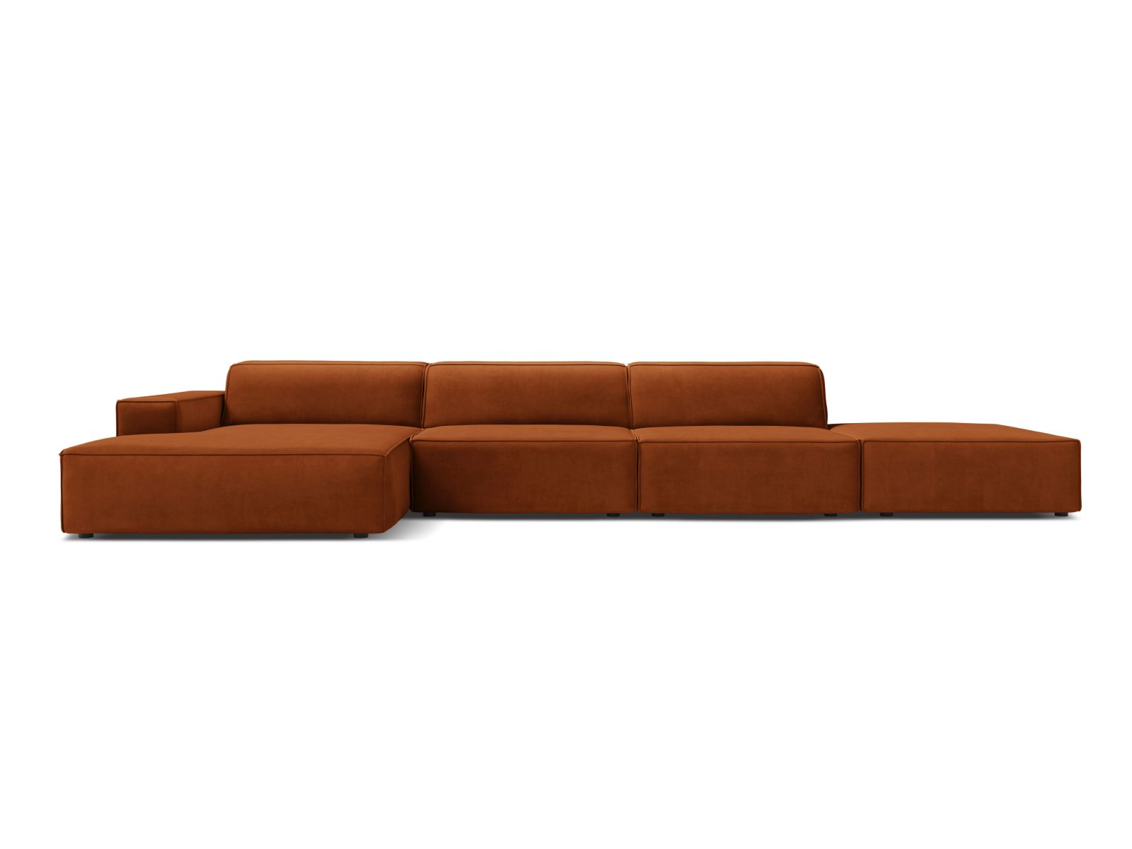 Velvet Modular Left Corner Sofa, "Jodie", 5 Seats, 341x162x77