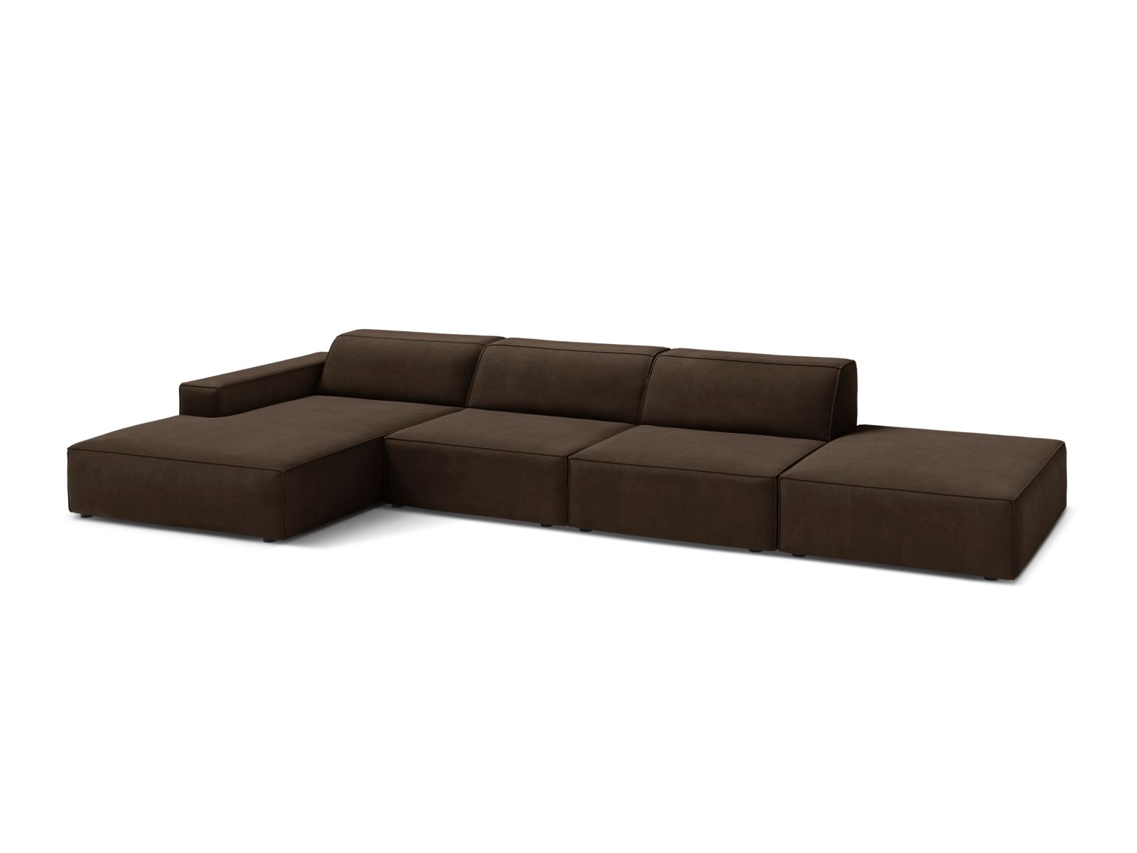 Velvet Modular Left Corner Sofa, "Jodie", 5 Seats, 341x162x77