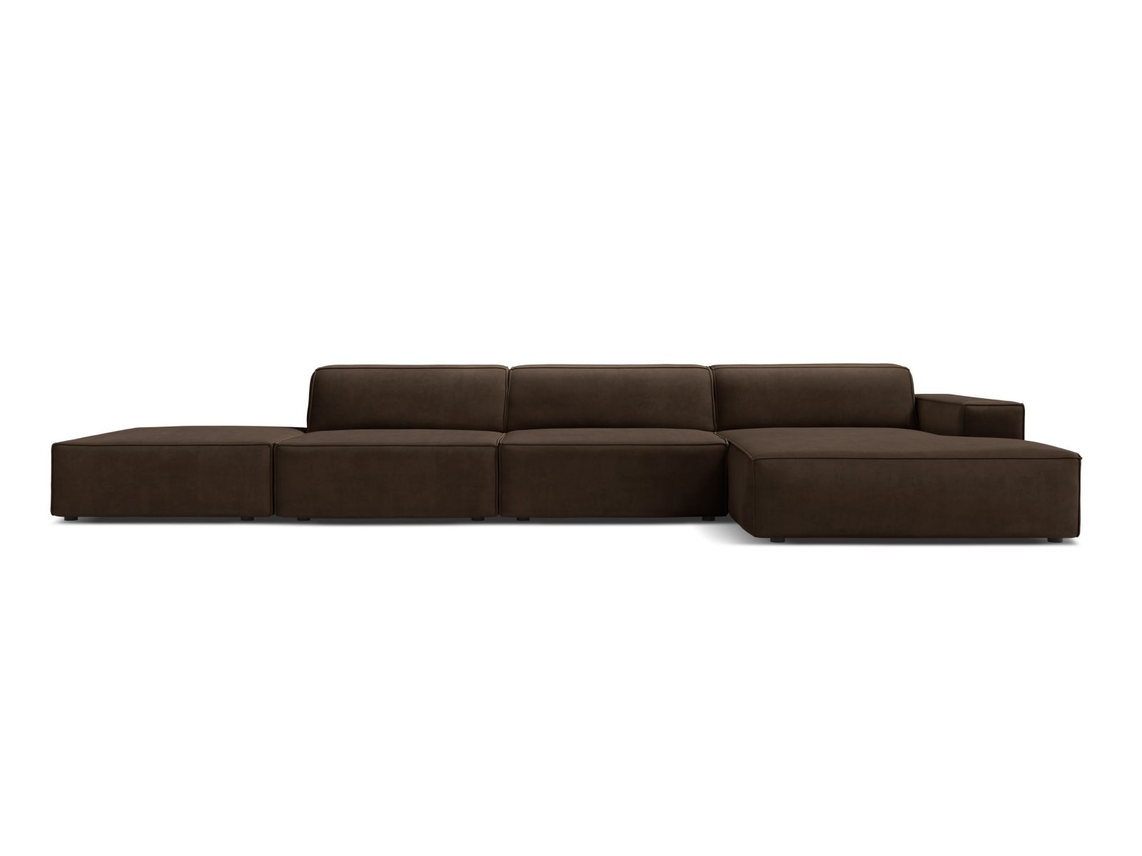 Velvet Modular Right Corner Sofa, "Jodie", 5 Seats, 341x162x77