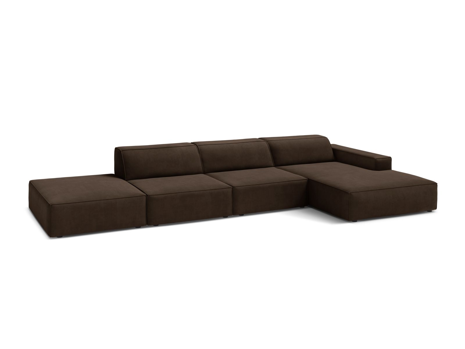 Velvet Modular Right Corner Sofa, "Jodie", 5 Seats, 341x162x77