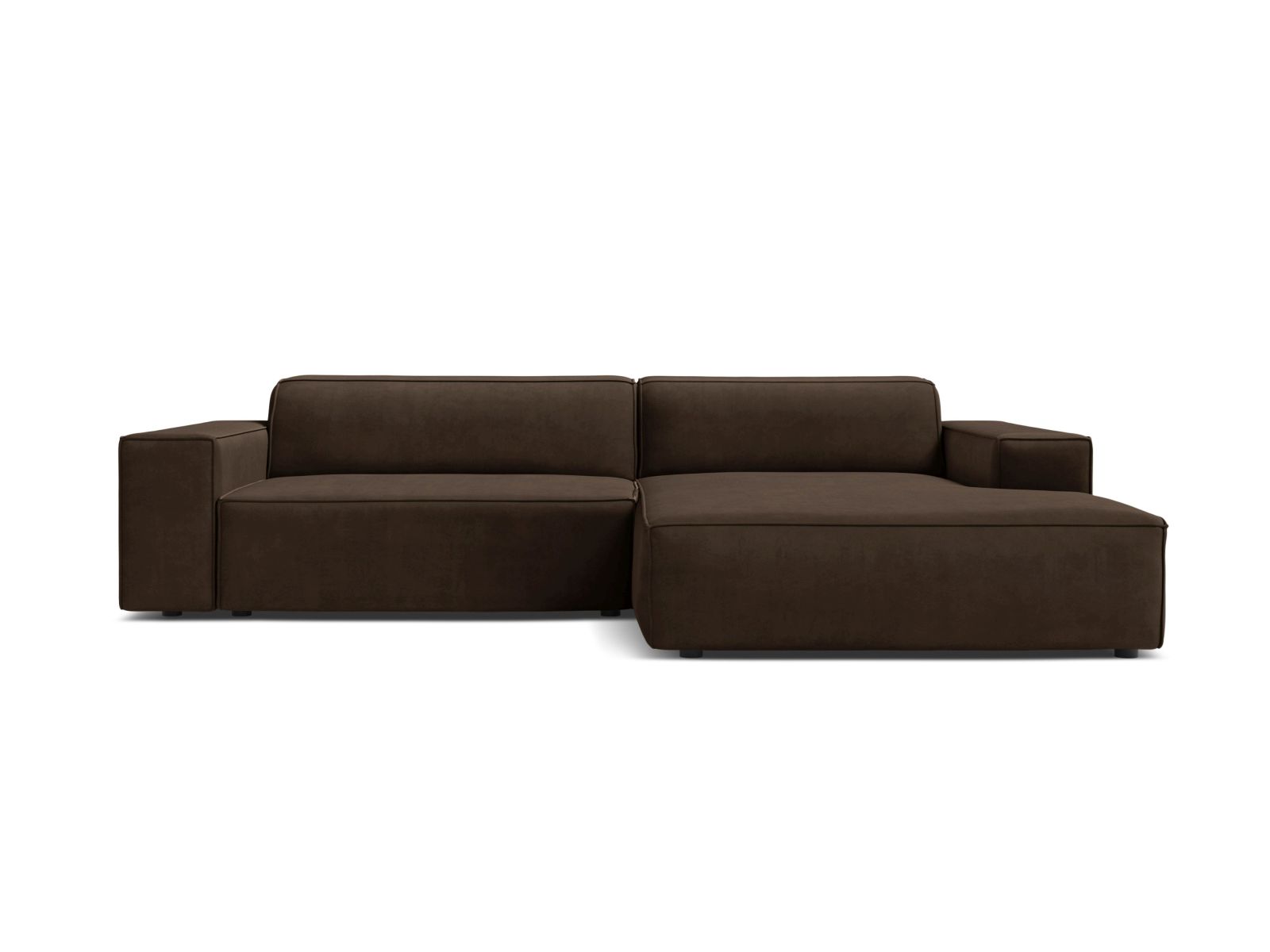 Velvet Modular Right Corner Sofa, "Jodie", 3 Seats, 224x162x77