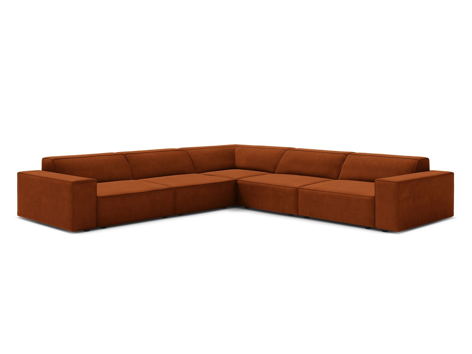 Velvet Symmetrical Corner Sofa, "Jodie", 6 Seats, 283x283x77