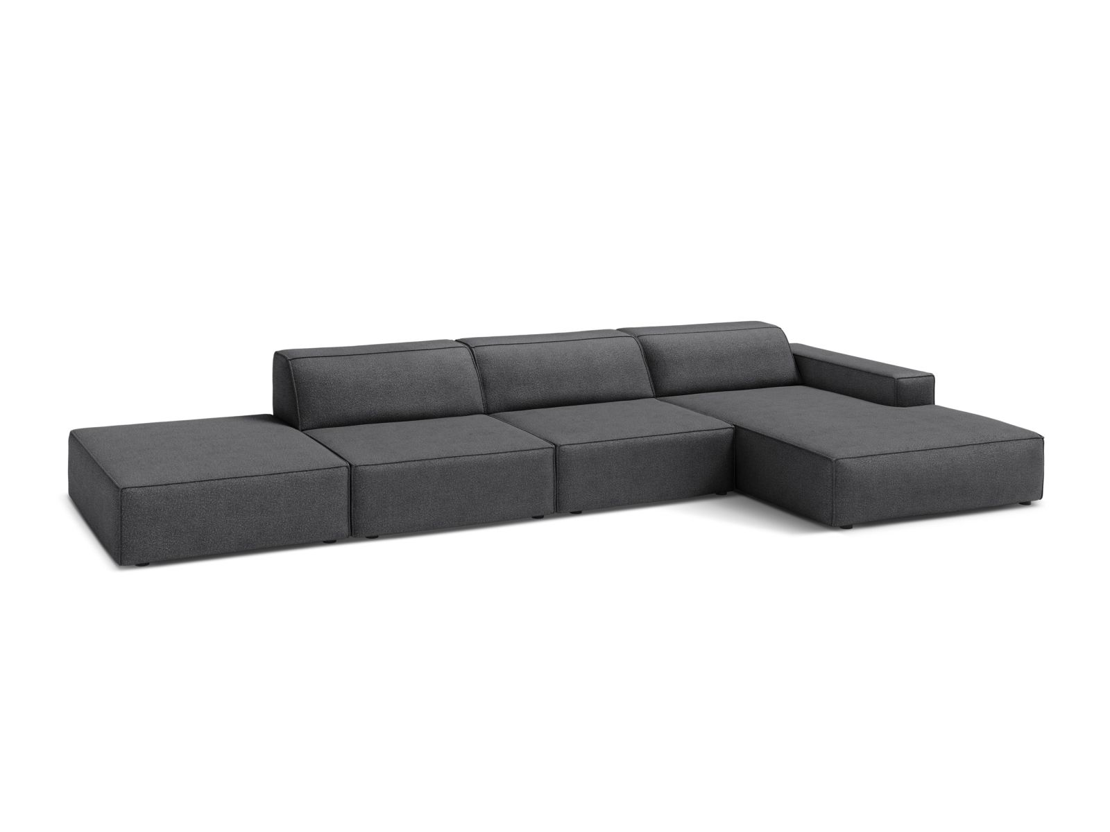 Boucle Modular Right Corner Sofa, "Jodie", 5 Seats, 341x162x77