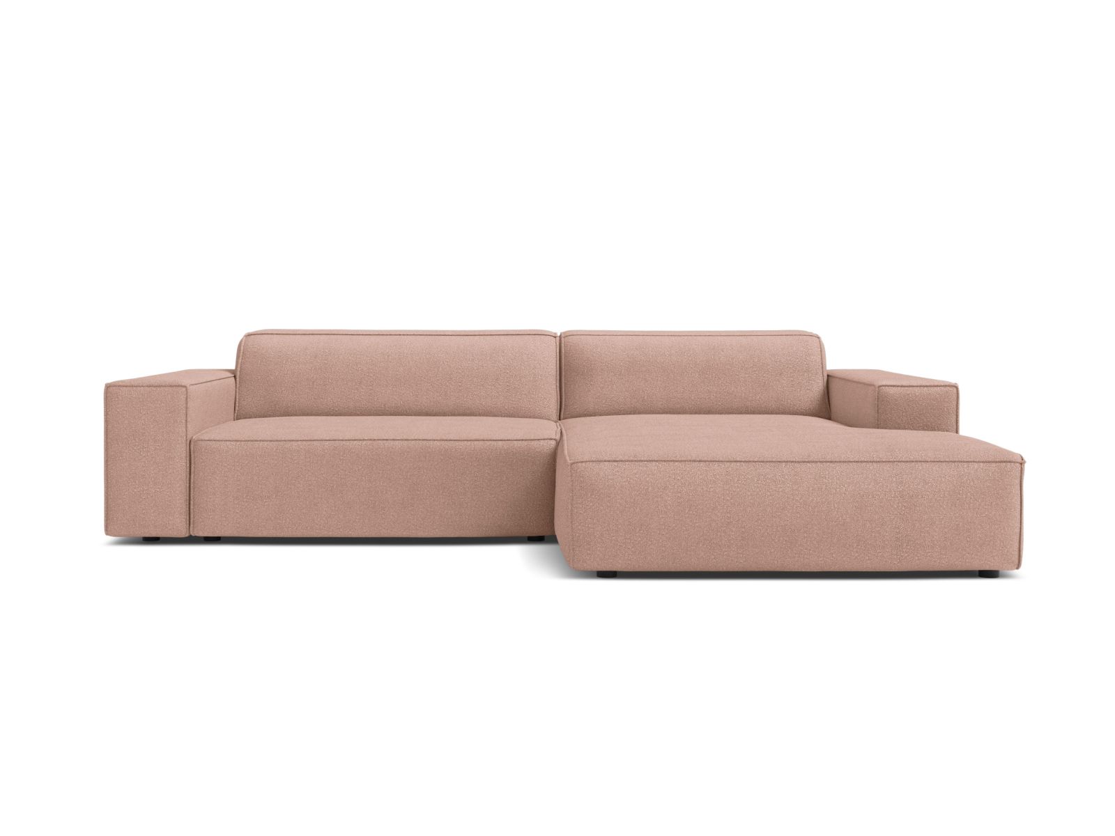 Boucle Modular Right Corner Sofa, "Jodie", 3 Seats, 224x162x77