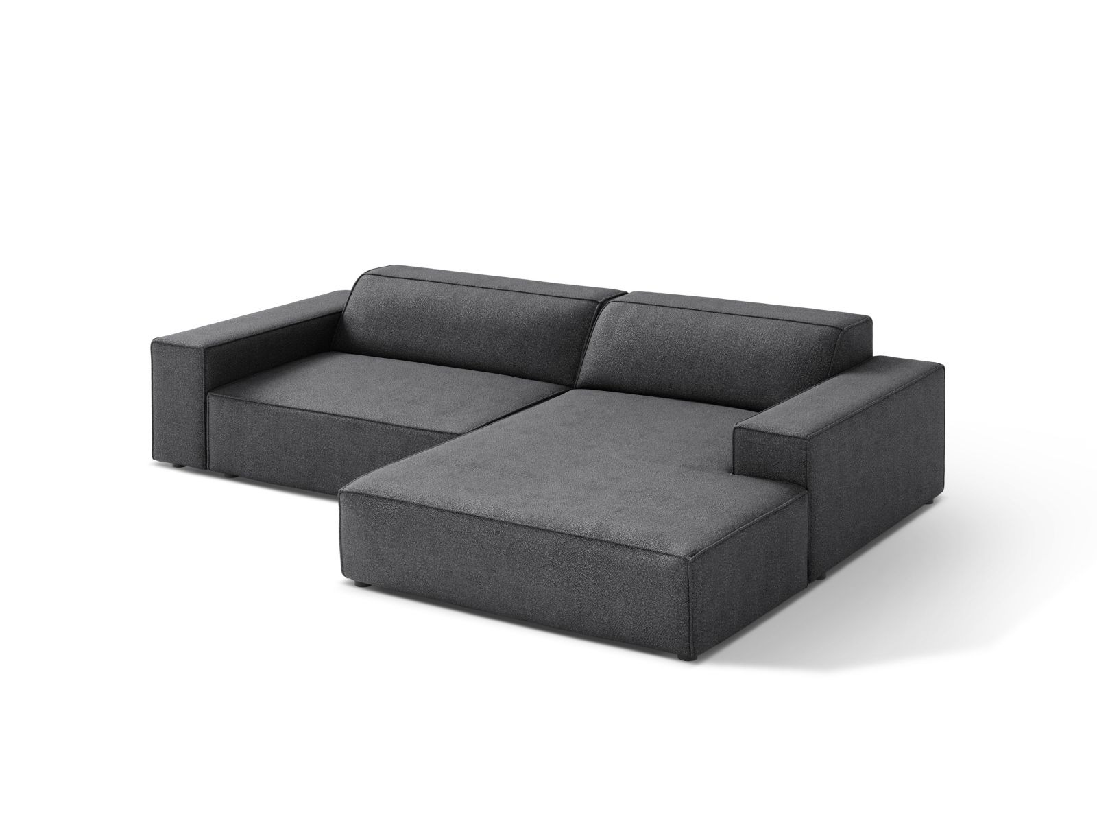 Boucle Modular Right Corner Sofa, "Jodie", 3 Seats, 224x162x77