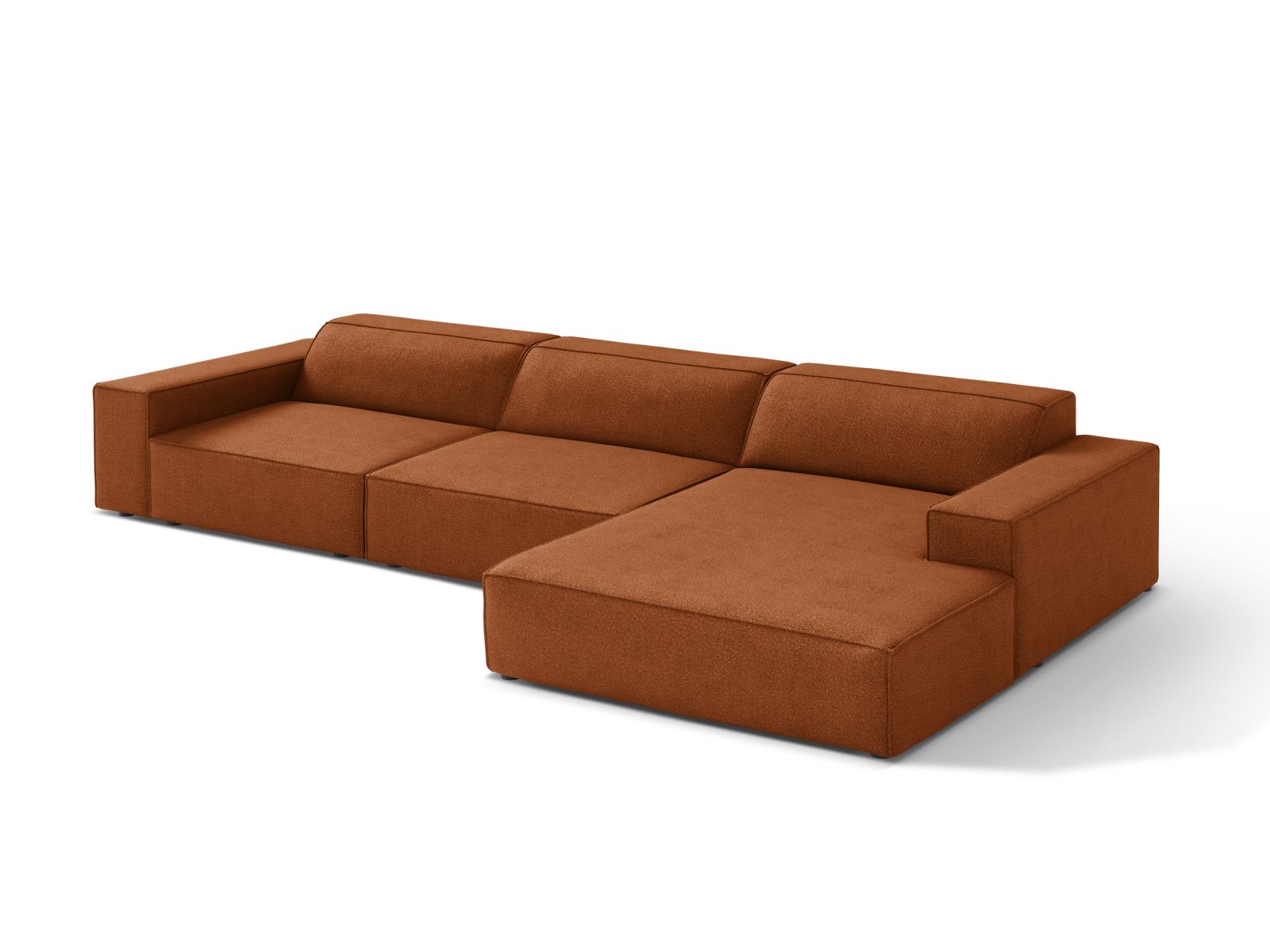 Boucle Modular Right Corner Sofa, "Jodie", 4 Seats, 284x162x77