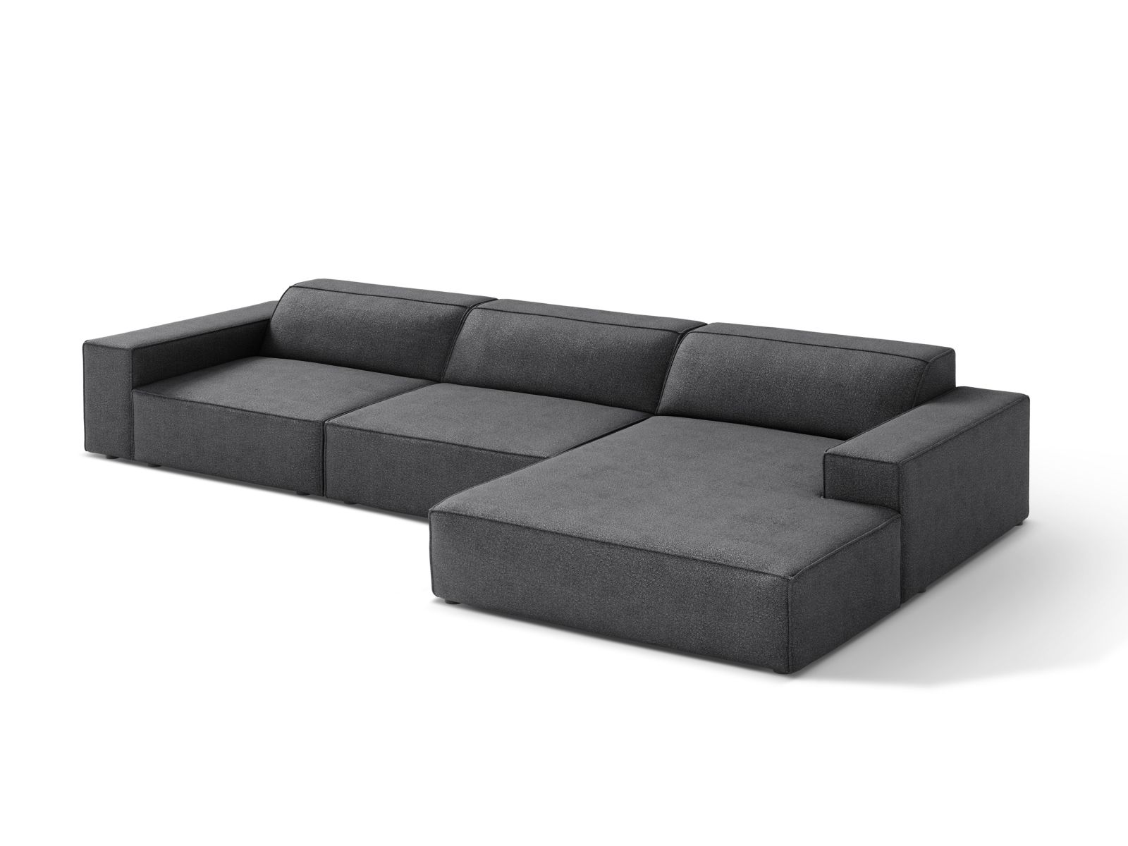 Boucle Modular Right Corner Sofa, "Jodie", 4 Seats, 284x162x77