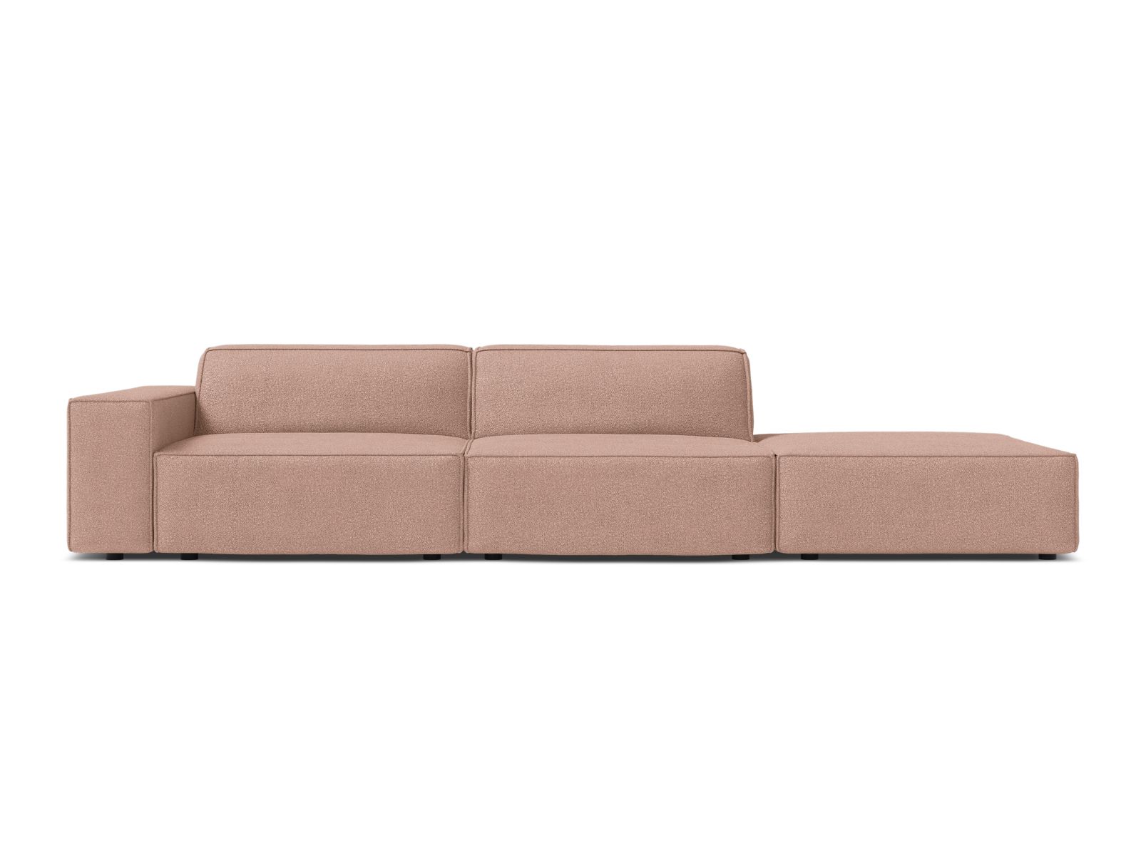Boucle Modular Right Open Sofa, "Jodie", 3 Seats, 262x99x77