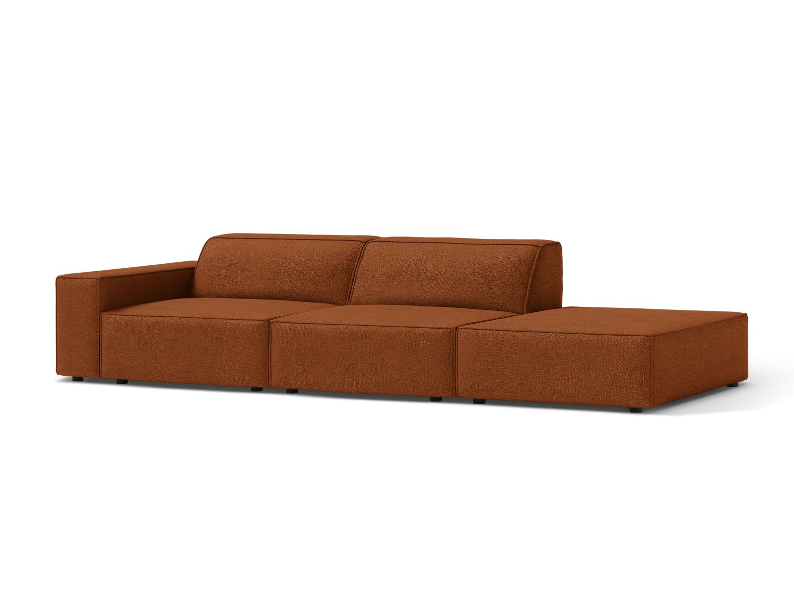 Boucle Modular Right Open Sofa, "Jodie", 3 Seats, 262x99x77