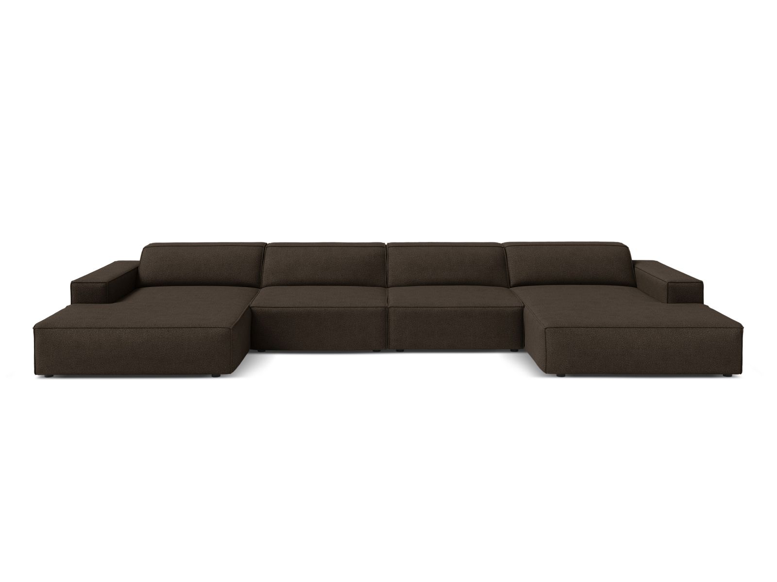 Boucle Modular Panoramic Sofa, "Jodie", 6 Seats, 364x162x77