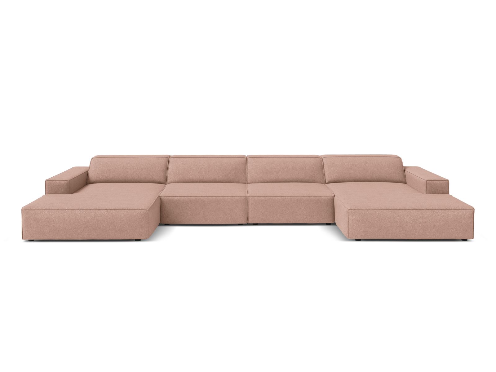 Boucle Modular Panoramic Sofa, "Jodie", 6 Seats, 364x162x77
