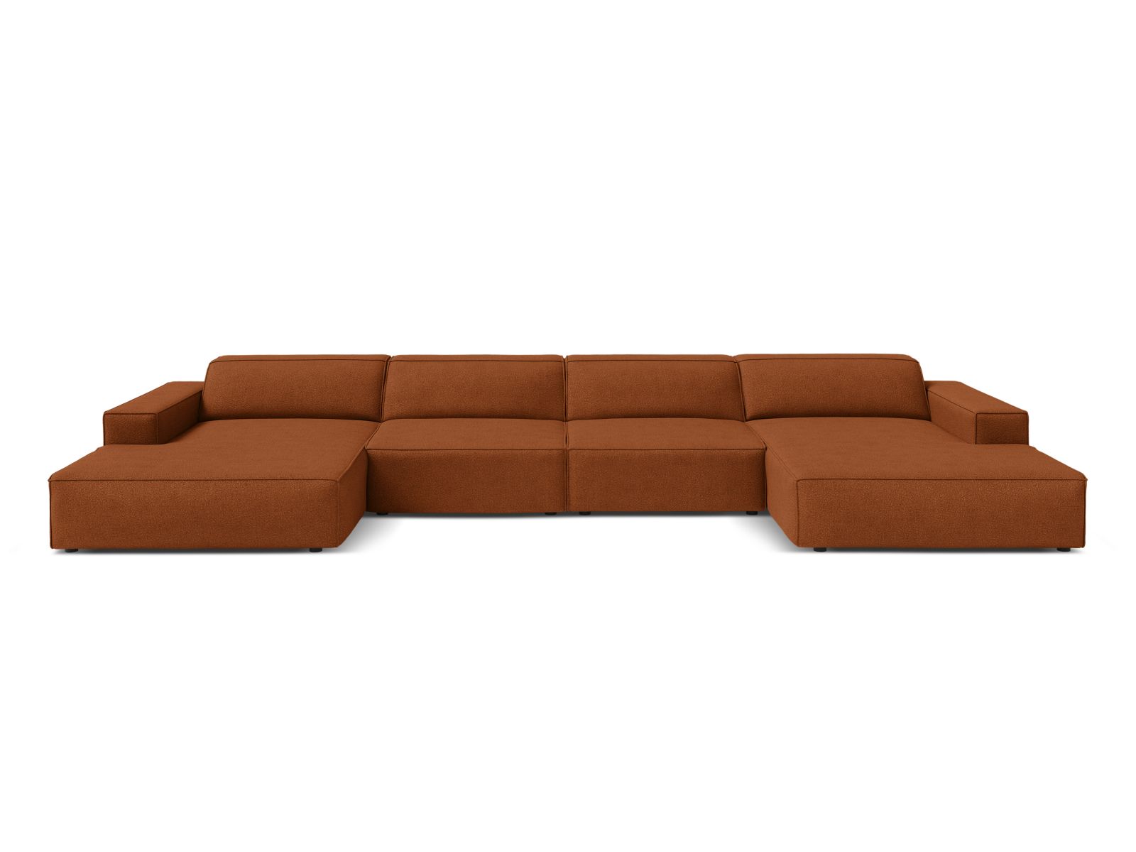 Boucle Modular Panoramic Sofa, "Jodie", 6 Seats, 364x162x77