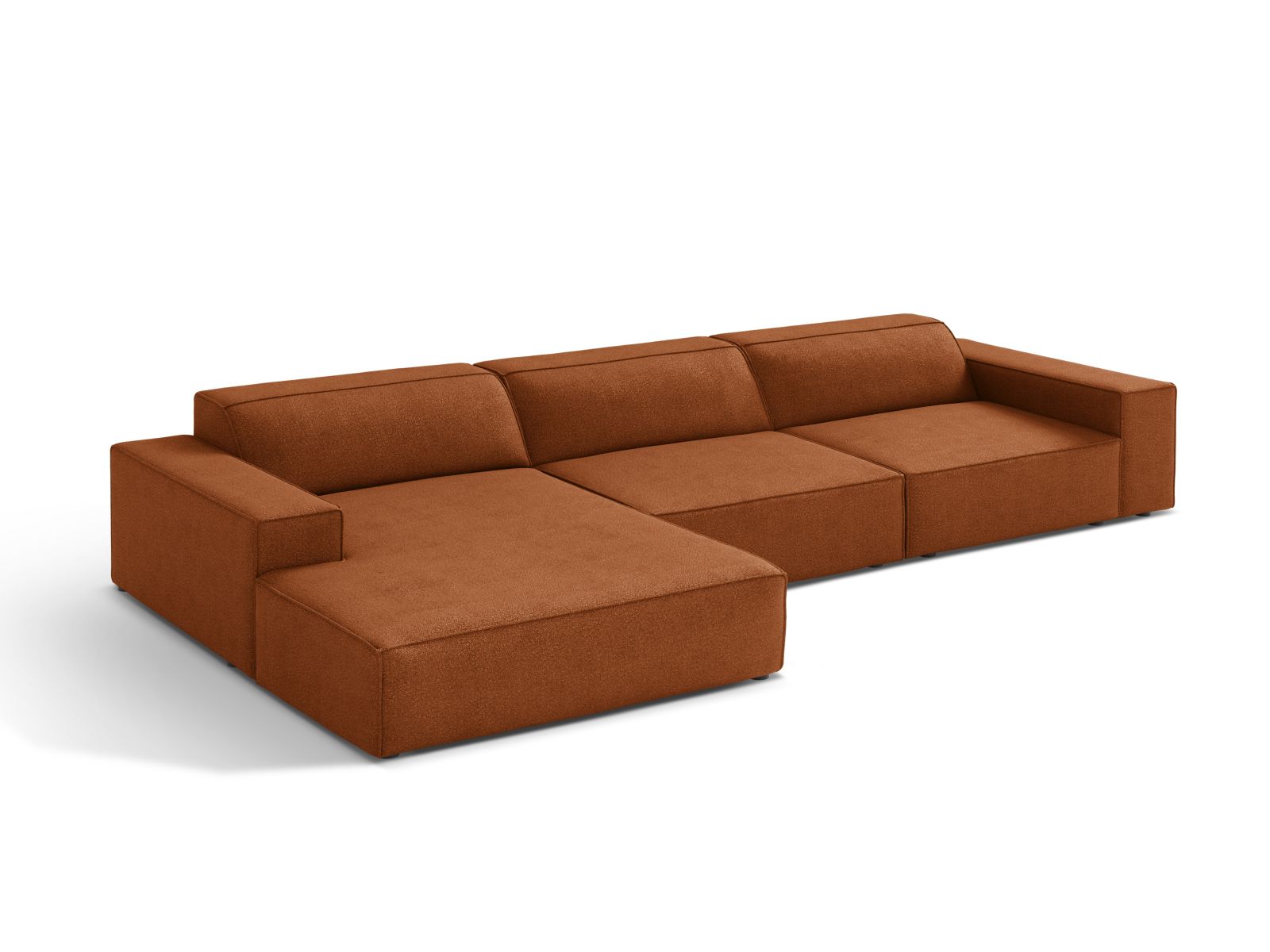 Boucle Modular Left Corner Sofa, "Jodie", 4 Seats, 284x162x77