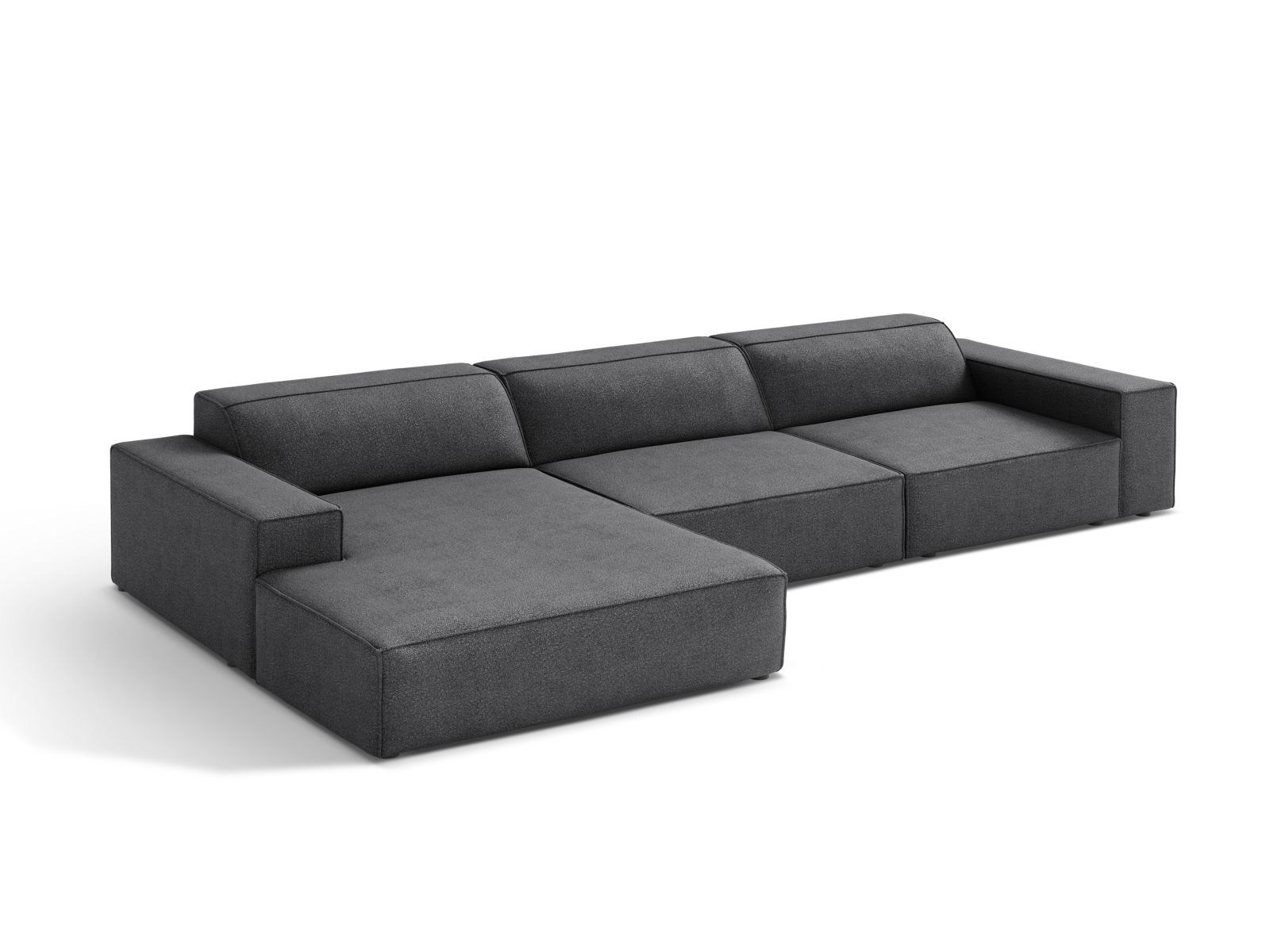 Boucle Modular Left Corner Sofa, "Jodie", 4 Seats, 284x162x77
