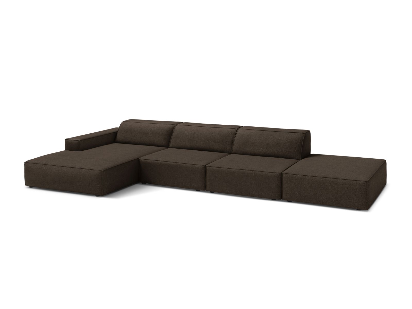 Boucle Modular Left Corner Sofa, "Jodie", 5 Seats, 341x162x77