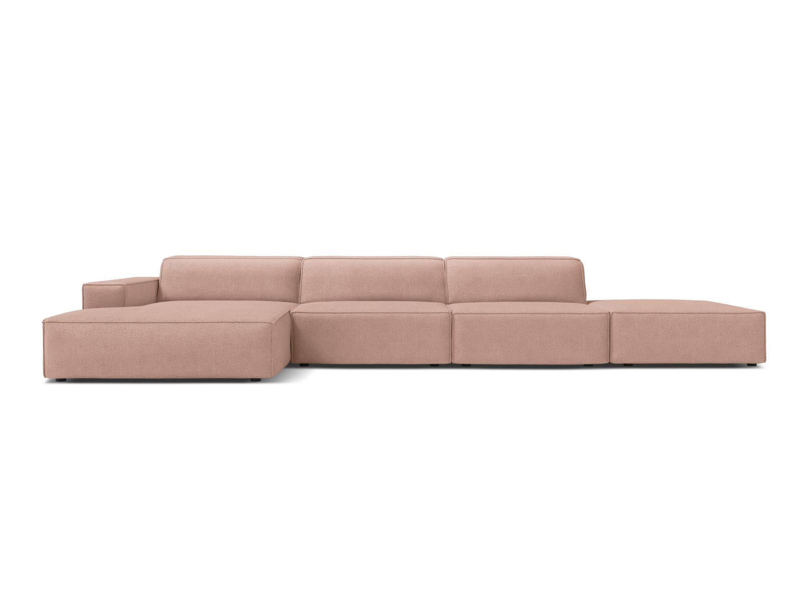 Boucle Modular Left Corner Sofa, "Jodie", 5 Seats, 341x162x77