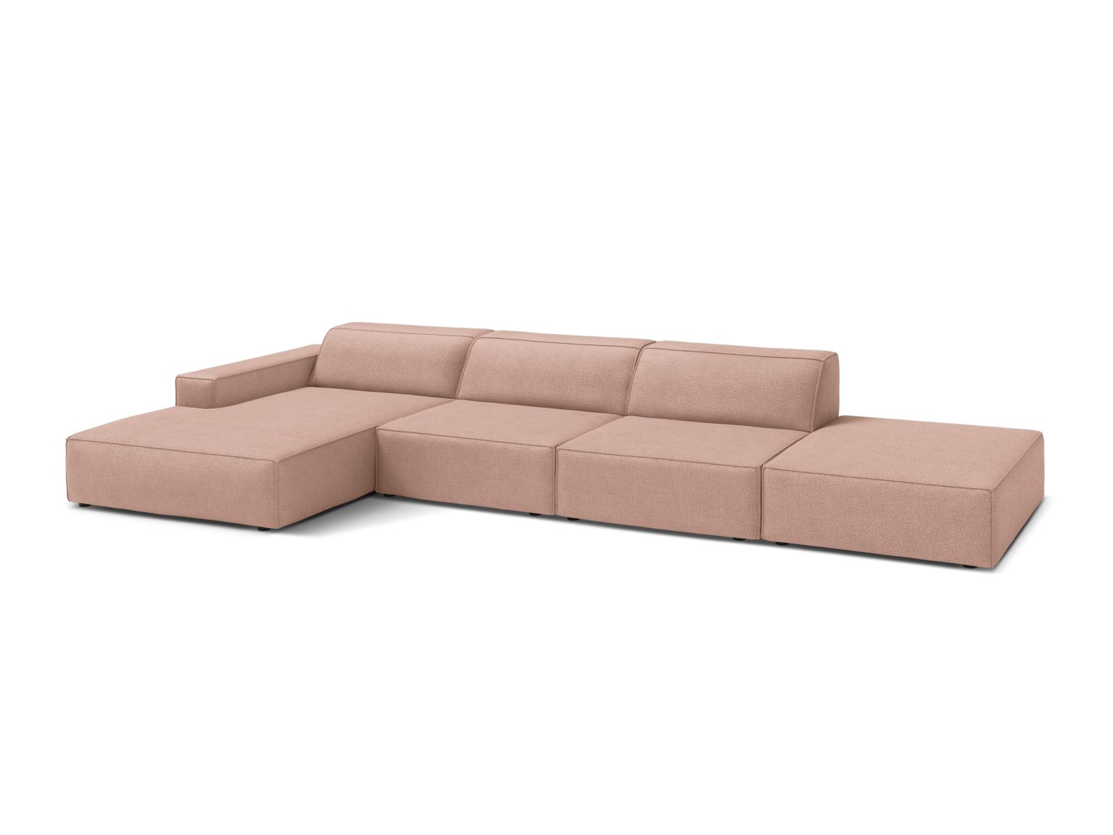 Boucle Modular Left Corner Sofa, "Jodie", 5 Seats, 341x162x77