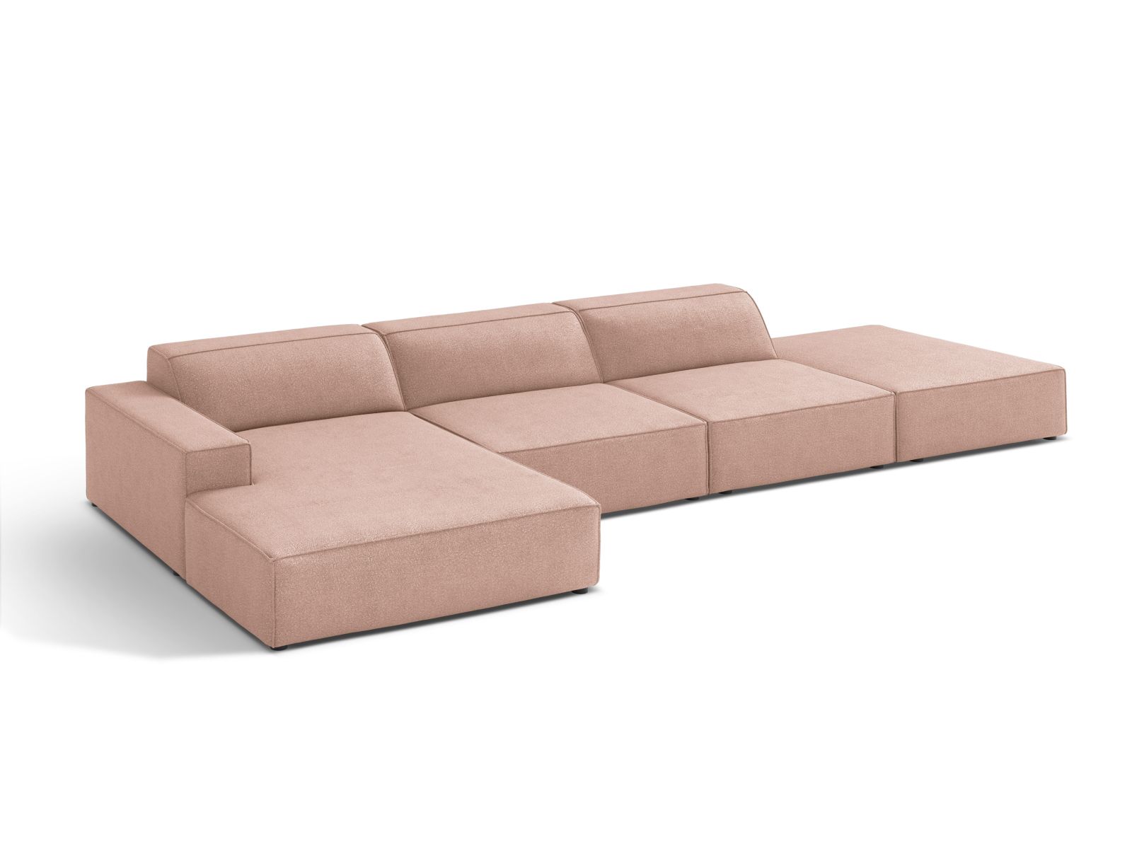 Boucle Modular Left Corner Sofa, "Jodie", 5 Seats, 341x162x77
