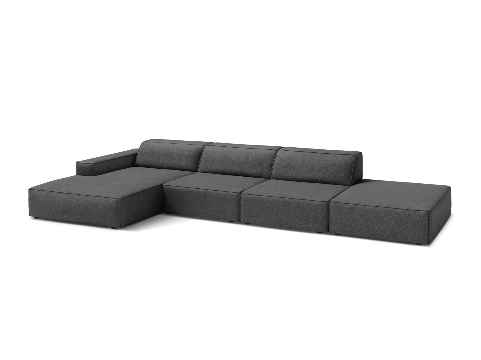 Boucle Modular Left Corner Sofa, "Jodie", 5 Seats, 341x162x77