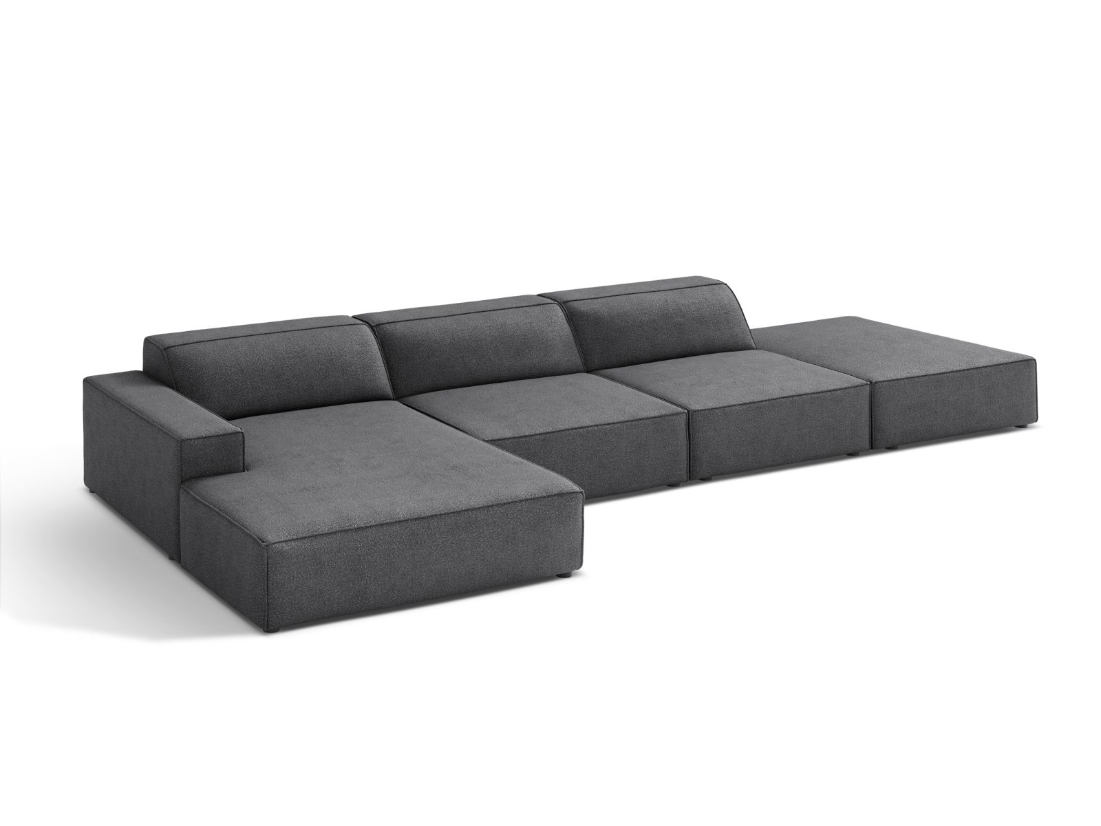 Boucle Modular Left Corner Sofa, "Jodie", 5 Seats, 341x162x77