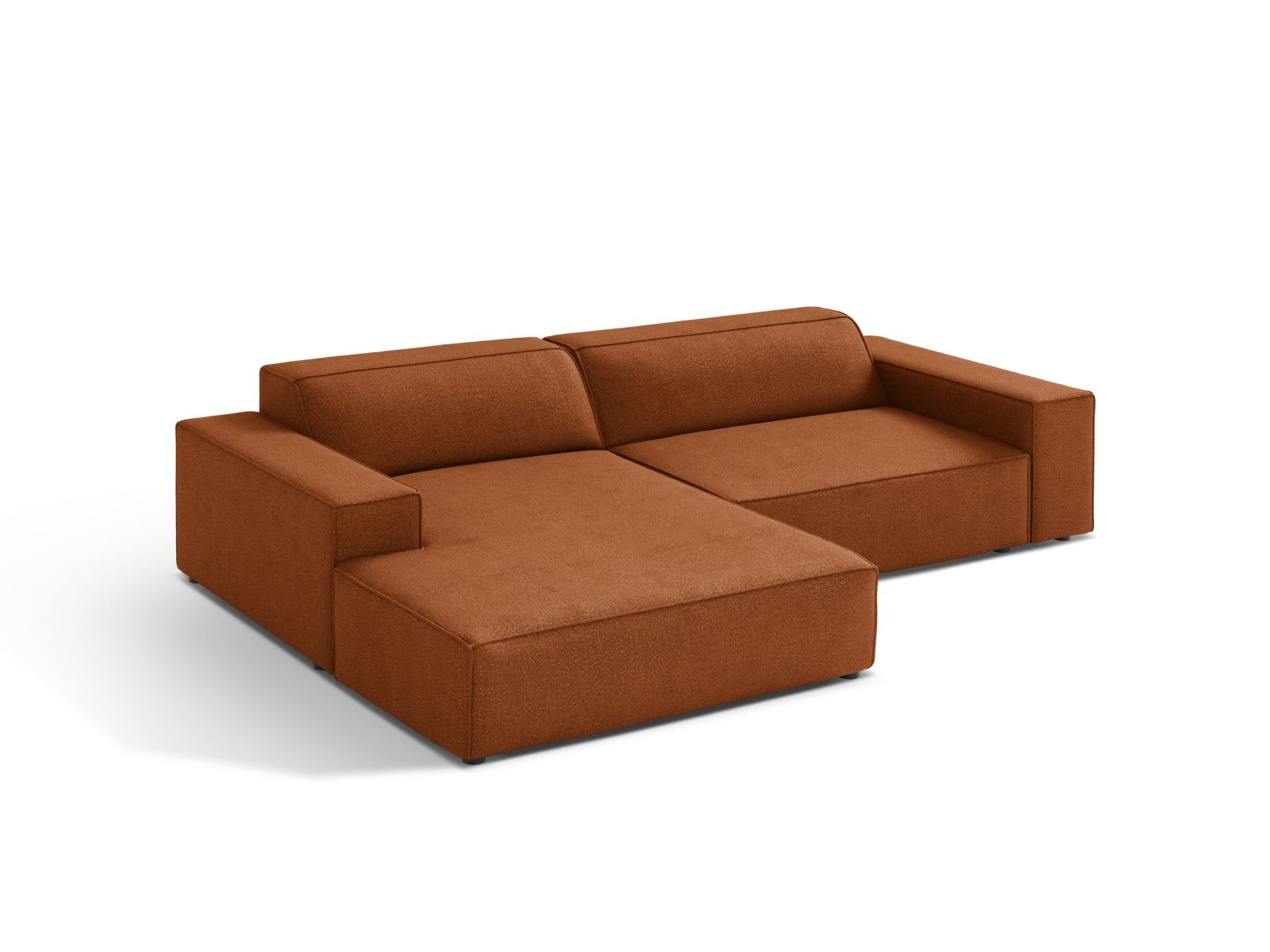 Boucle Modular Left Corner Sofa, "Jodie", 3 Seats, 224x162x77