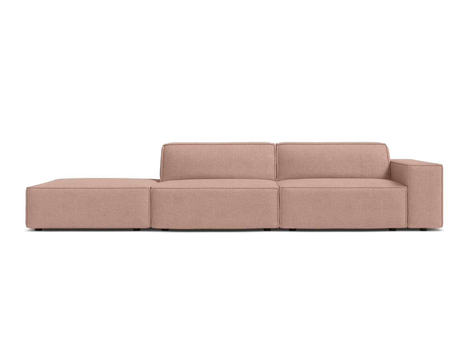 Boucle Modular Left Open Sofa, "Jodie", 3 Seats, 262x99x77