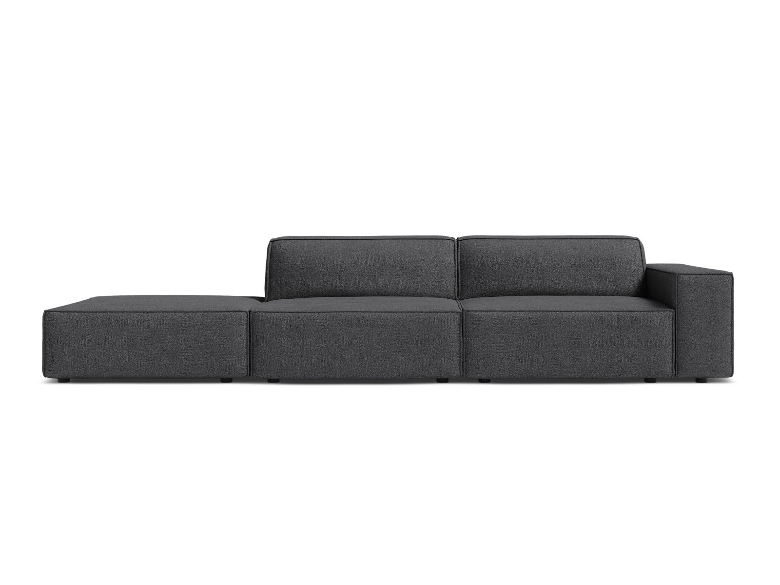 Boucle Modular Left Open Sofa, "Jodie", 3 Seats, 262x99x77
