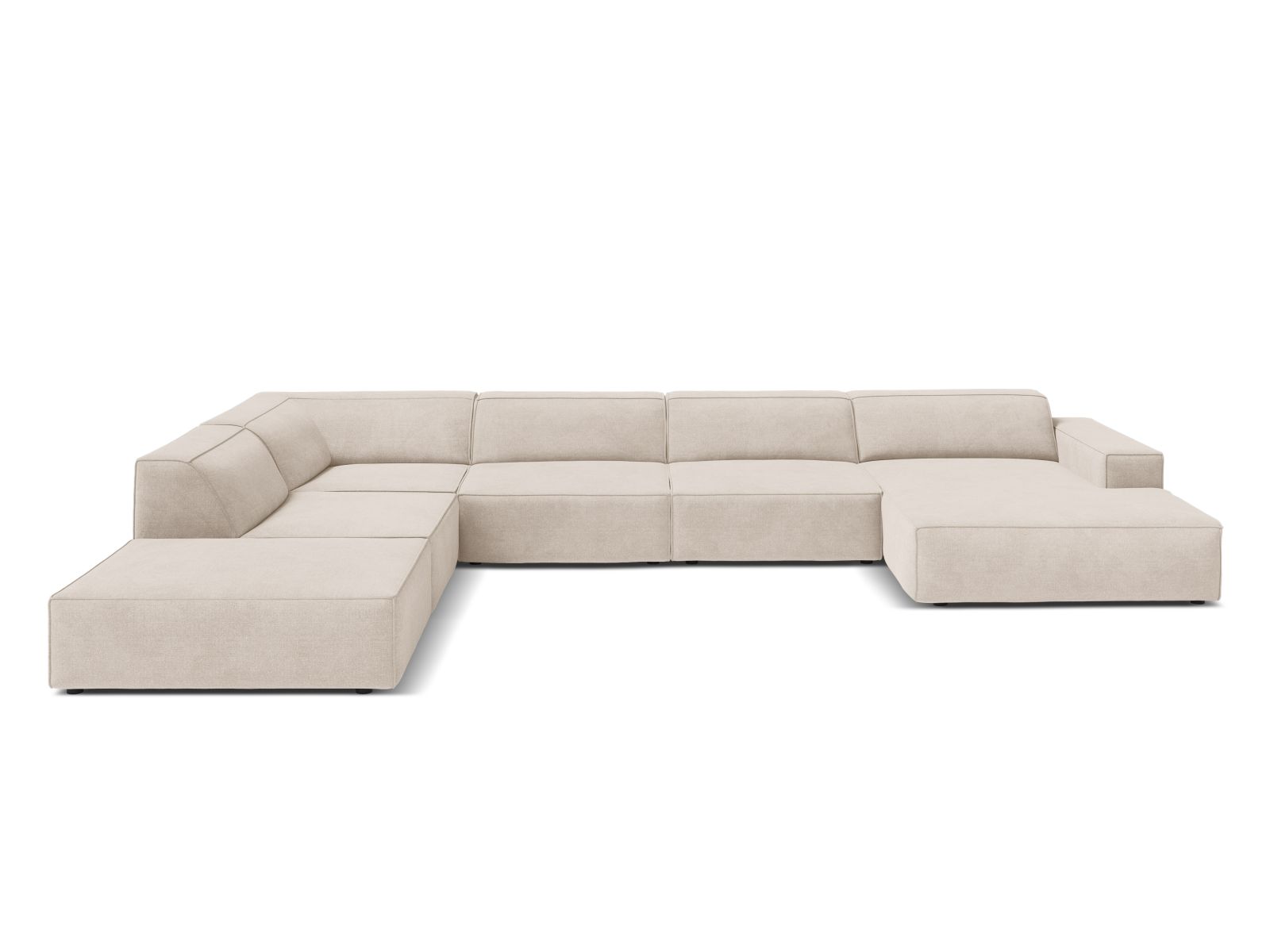 Modular Panoramic Left Corner Sofa, "Jodie", 7 Seats, 361x258x77