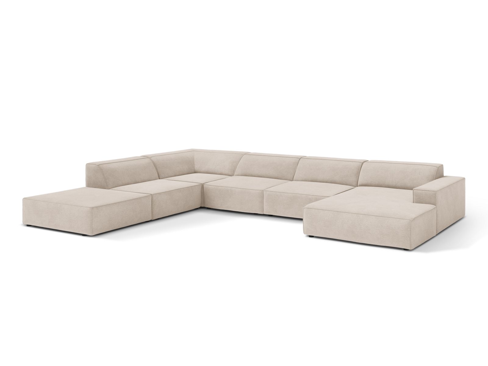 Modular Panoramic Left Corner Sofa, "Jodie", 7 Seats, 361x258x77
