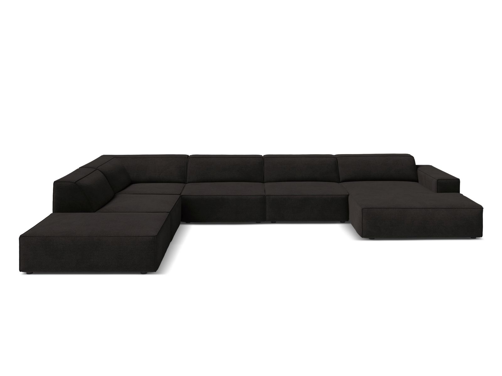 Modular Panoramic Left Corner Sofa, "Jodie", 7 Seats, 361x258x77