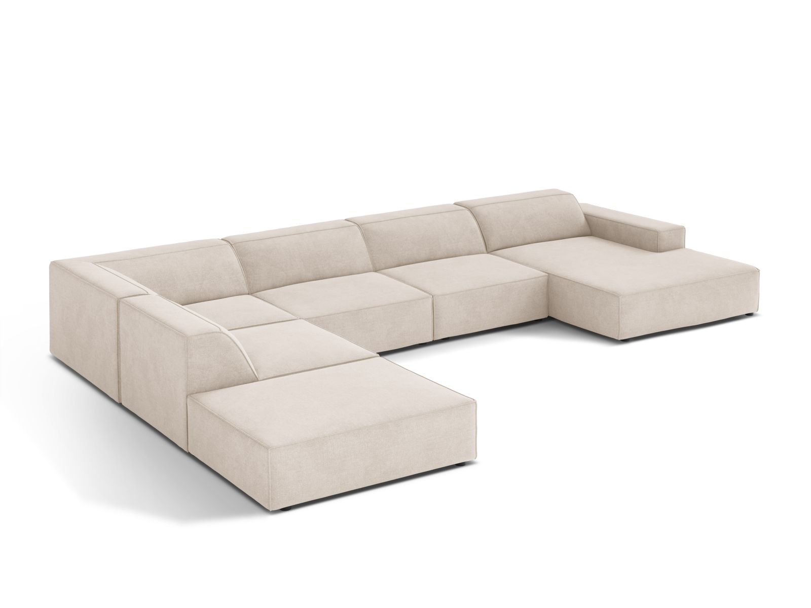 Modular Panoramic Left Corner Sofa, "Jodie", 7 Seats, 361x258x77