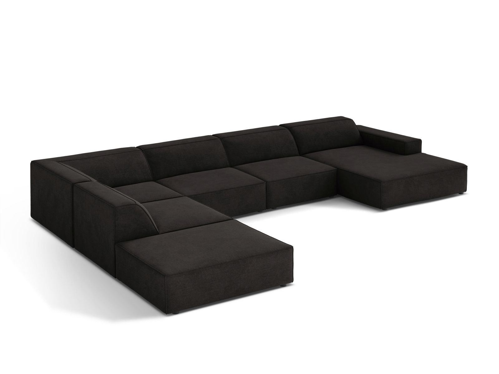 Modular Panoramic Left Corner Sofa, "Jodie", 7 Seats, 361x258x77