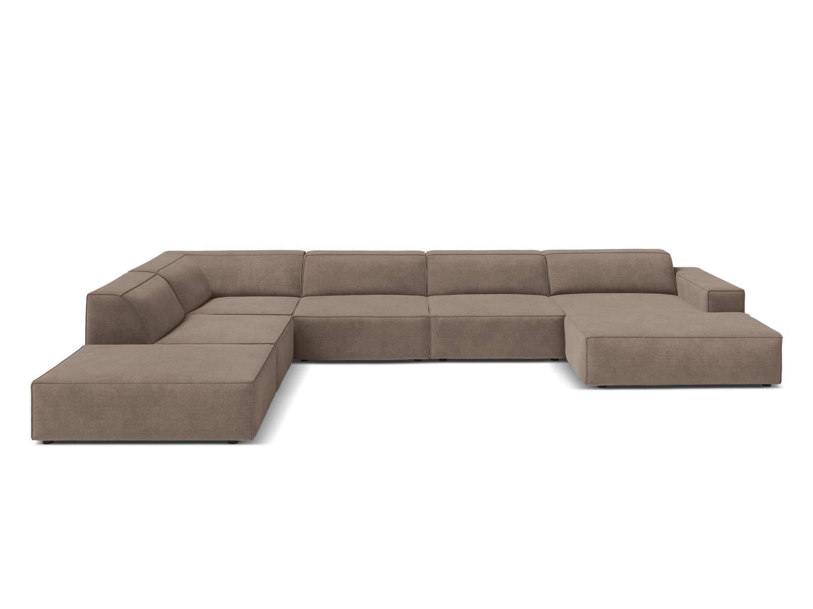 Modular Panoramic Left Corner Sofa, "Jodie", 7 Seats, 361x258x77