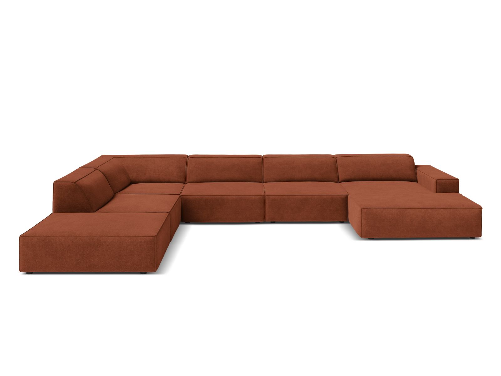 Modular Panoramic Left Corner Sofa, "Jodie", 7 Seats, 361x258x77