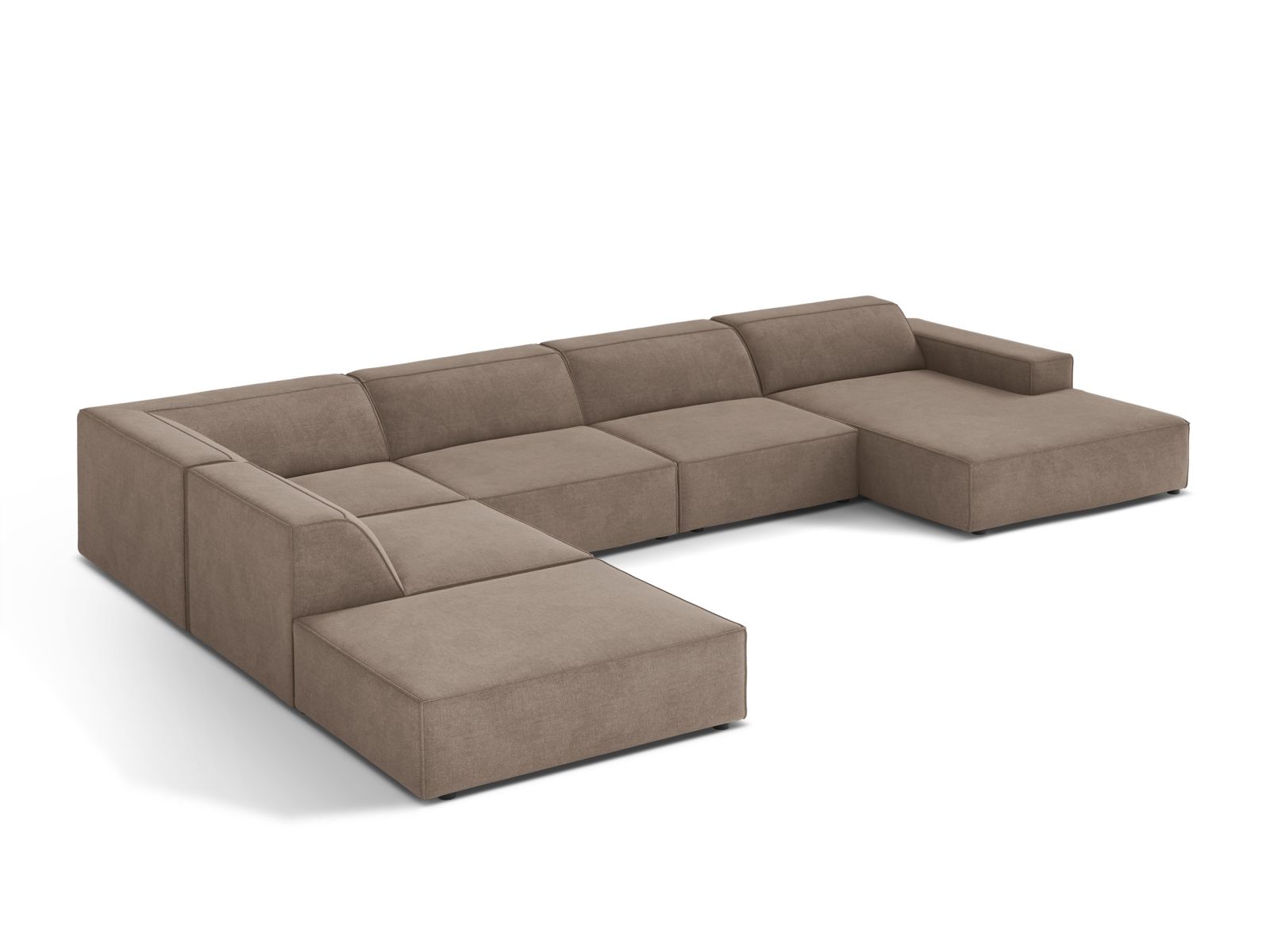 Modular Panoramic Left Corner Sofa, "Jodie", 7 Seats, 361x258x77