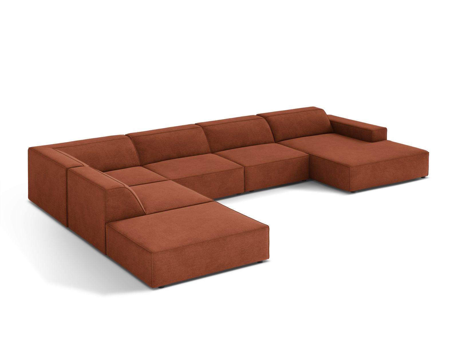 Modular Panoramic Left Corner Sofa, "Jodie", 7 Seats, 361x258x77
