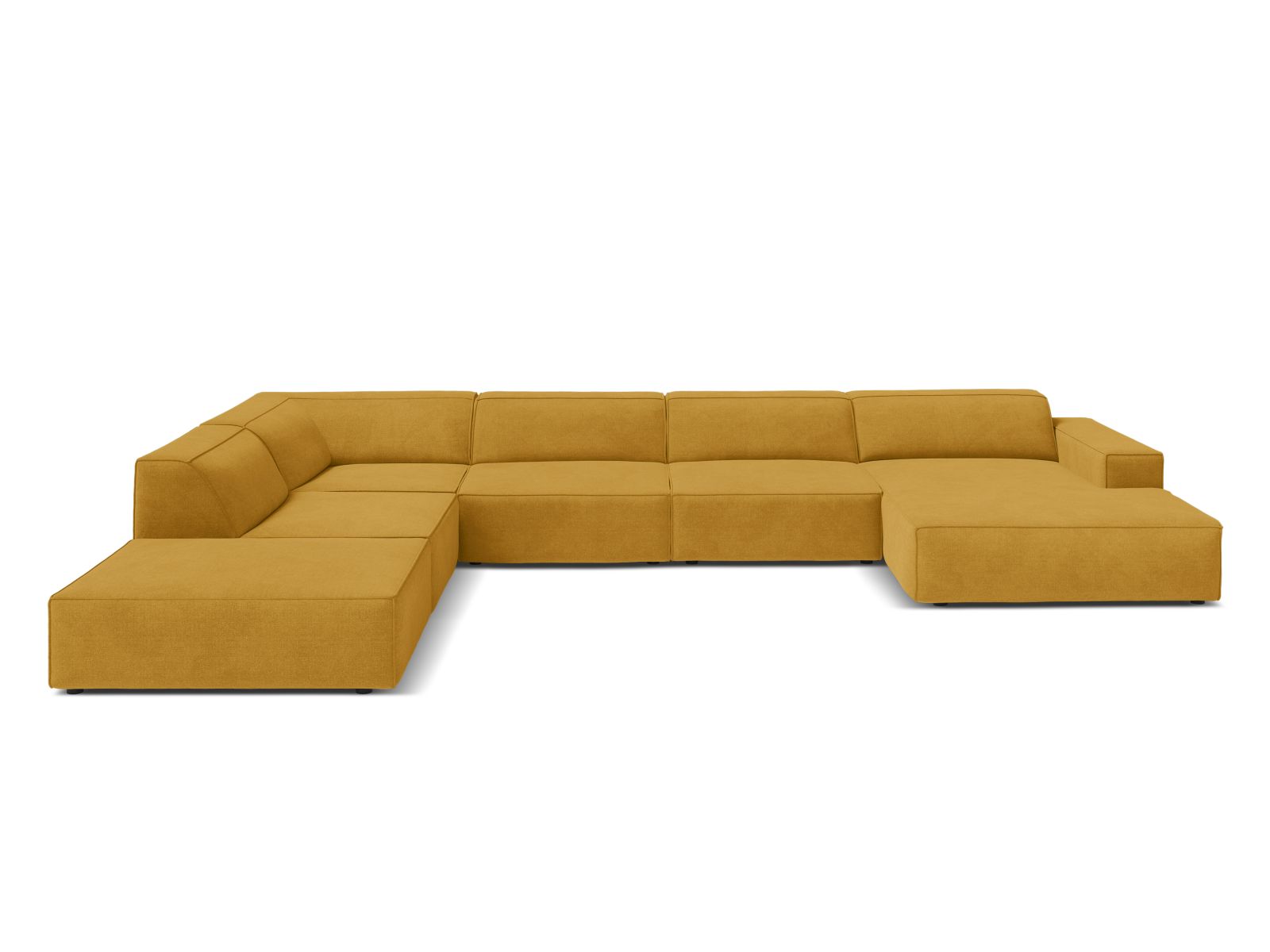 Modular Panoramic Left Corner Sofa, "Jodie", 7 Seats, 361x258x77