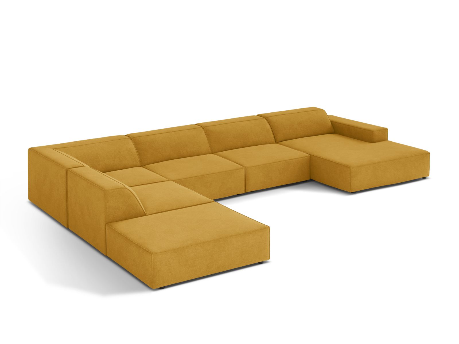 Modular Panoramic Left Corner Sofa, "Jodie", 7 Seats, 361x258x77