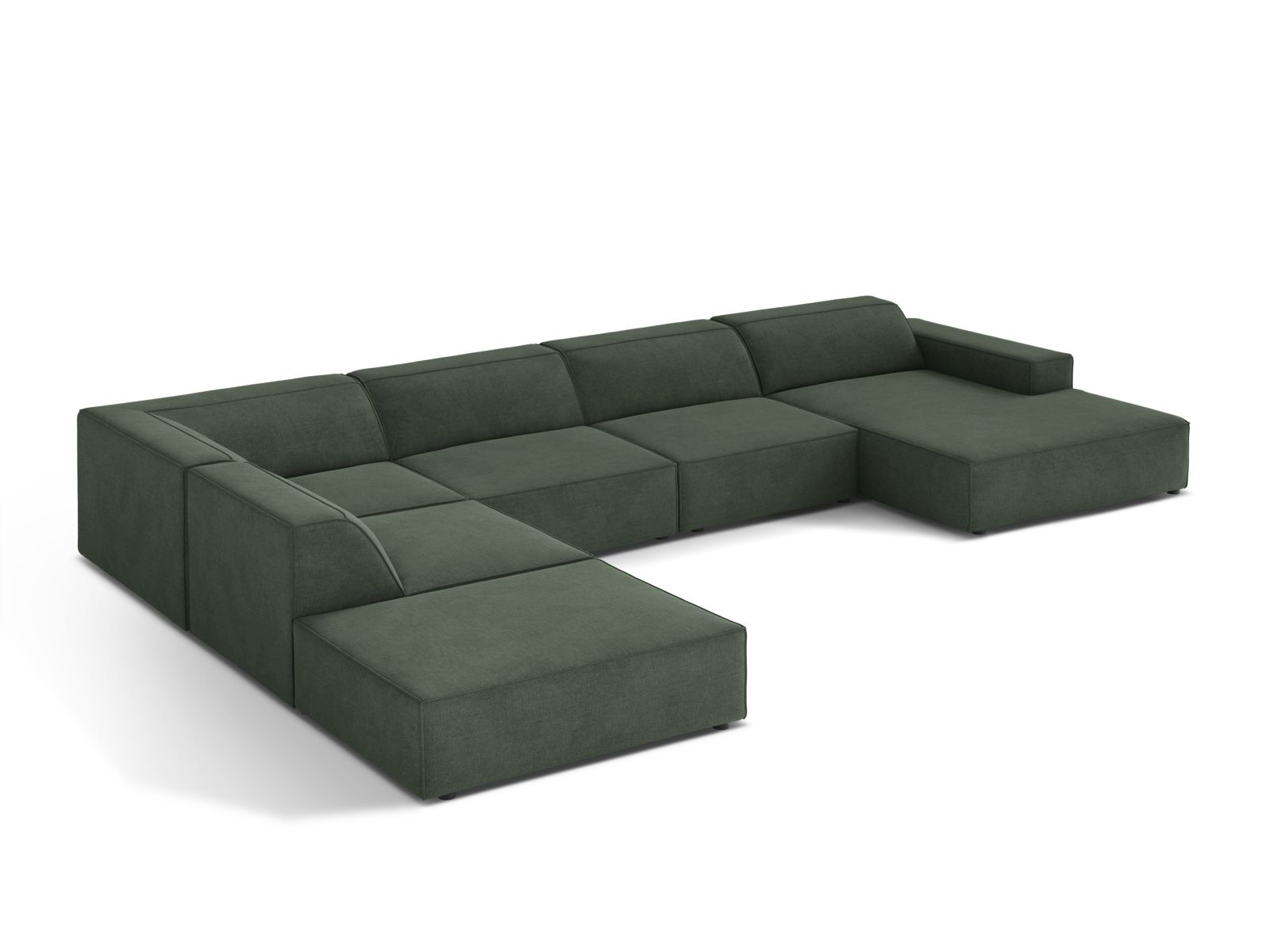 Modular Panoramic Left Corner Sofa, "Jodie", 7 Seats, 361x258x77