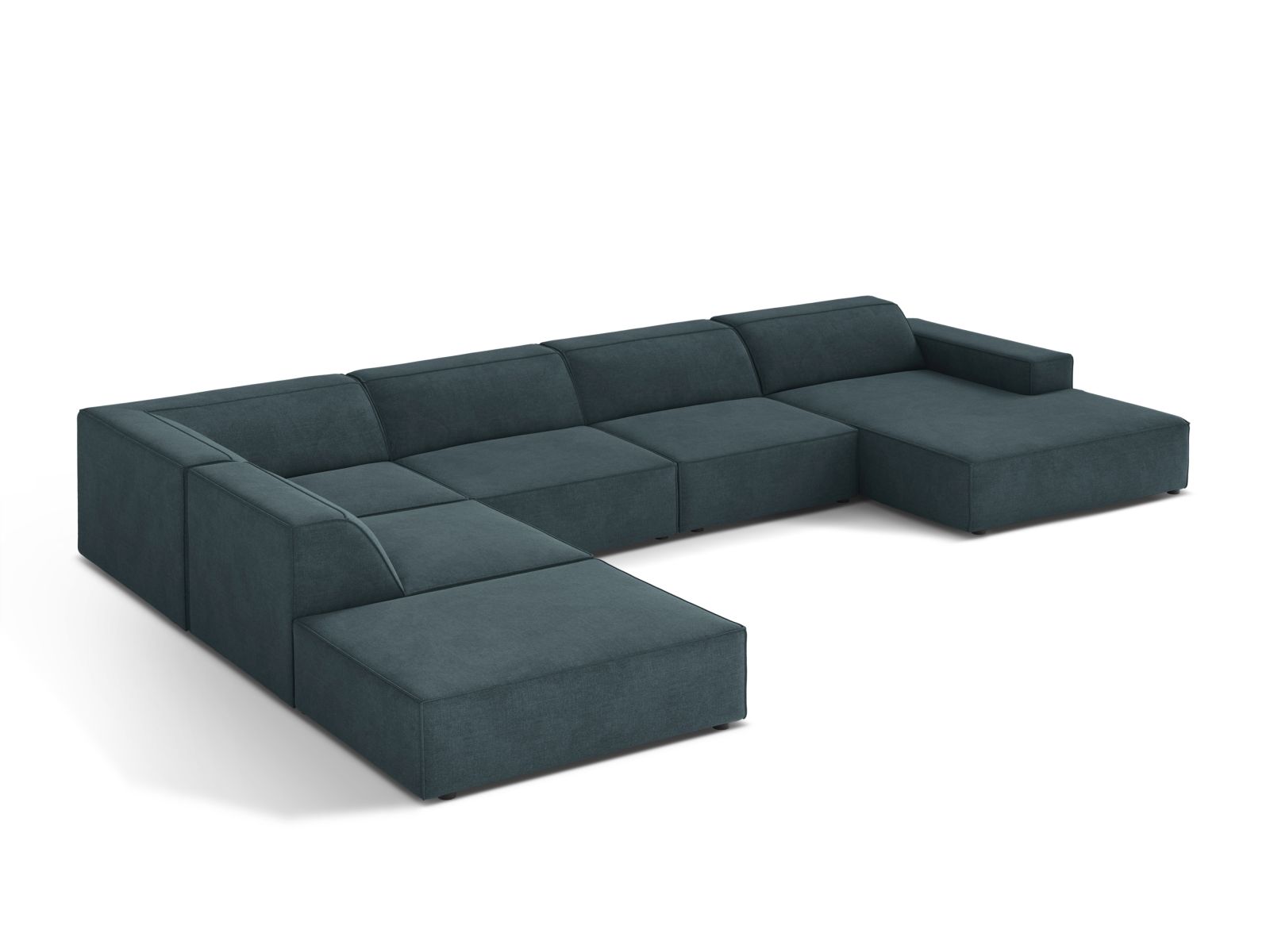 Modular Panoramic Left Corner Sofa, "Jodie", 7 Seats, 361x258x77