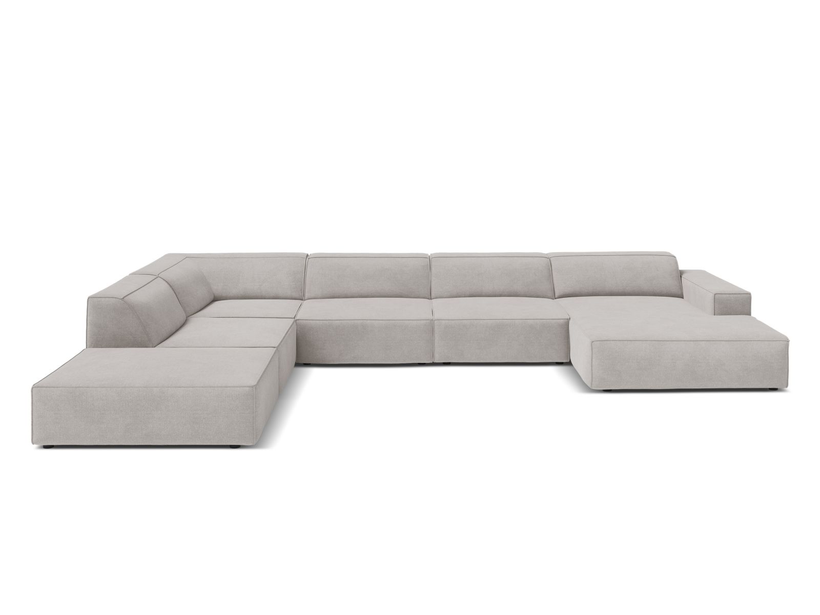 Modular Panoramic Left Corner Sofa, "Jodie", 7 Seats, 361x258x77