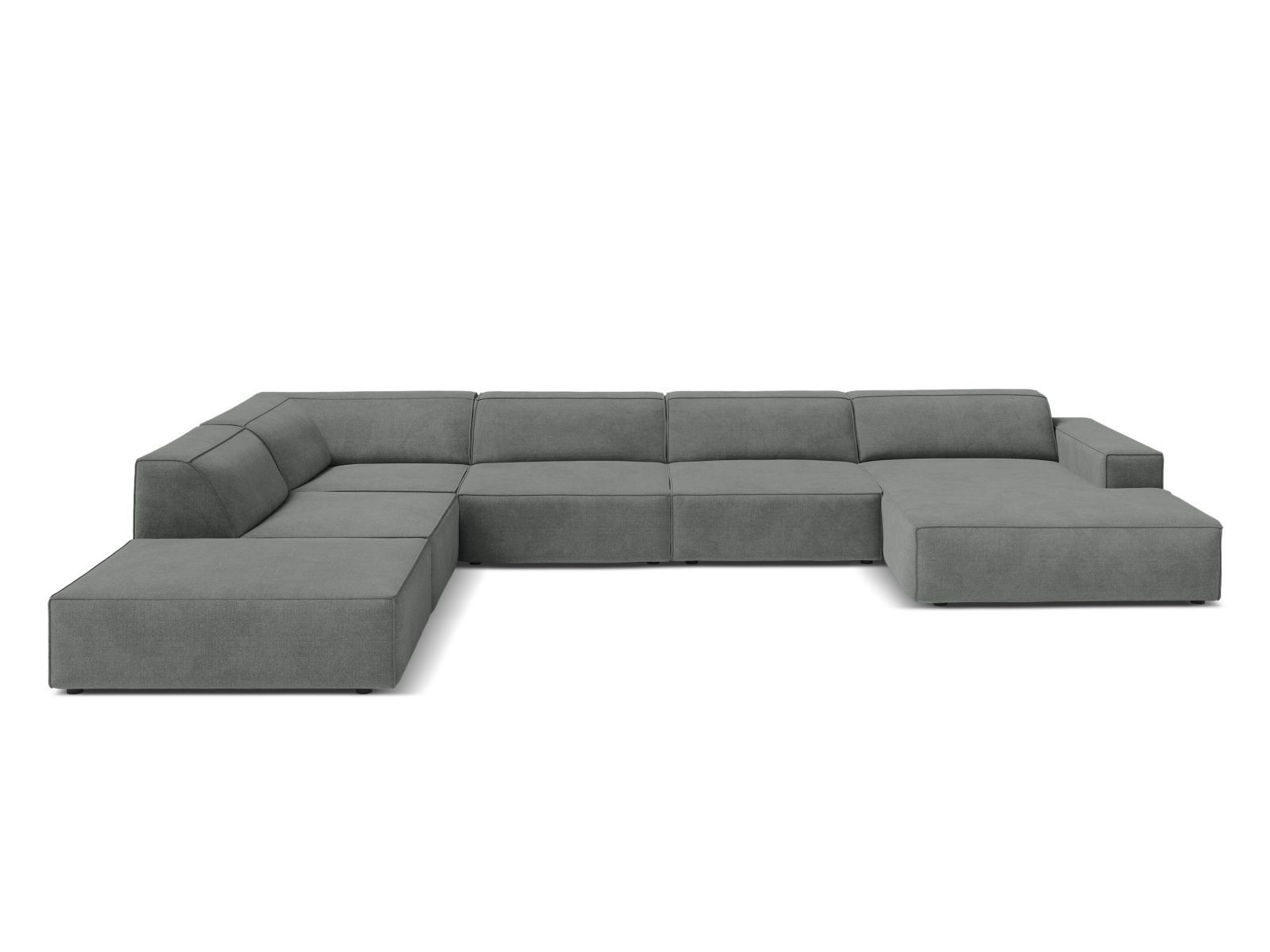 Modular Panoramic Left Corner Sofa, "Jodie", 7 Seats, 361x258x77