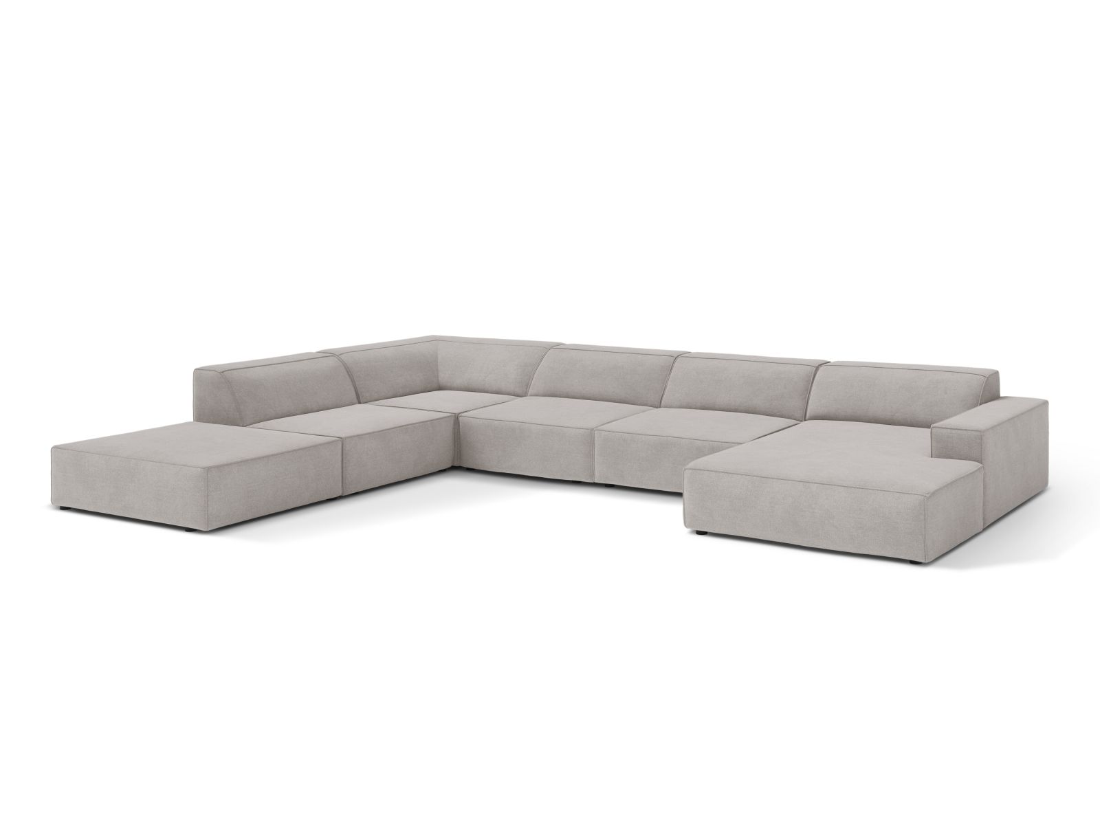 Modular Panoramic Left Corner Sofa, "Jodie", 7 Seats, 361x258x77