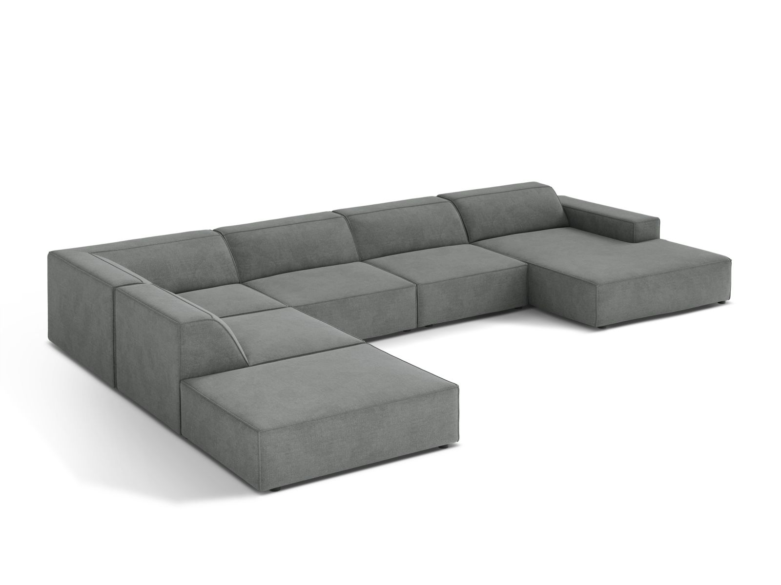 Modular Panoramic Left Corner Sofa, "Jodie", 7 Seats, 361x258x77